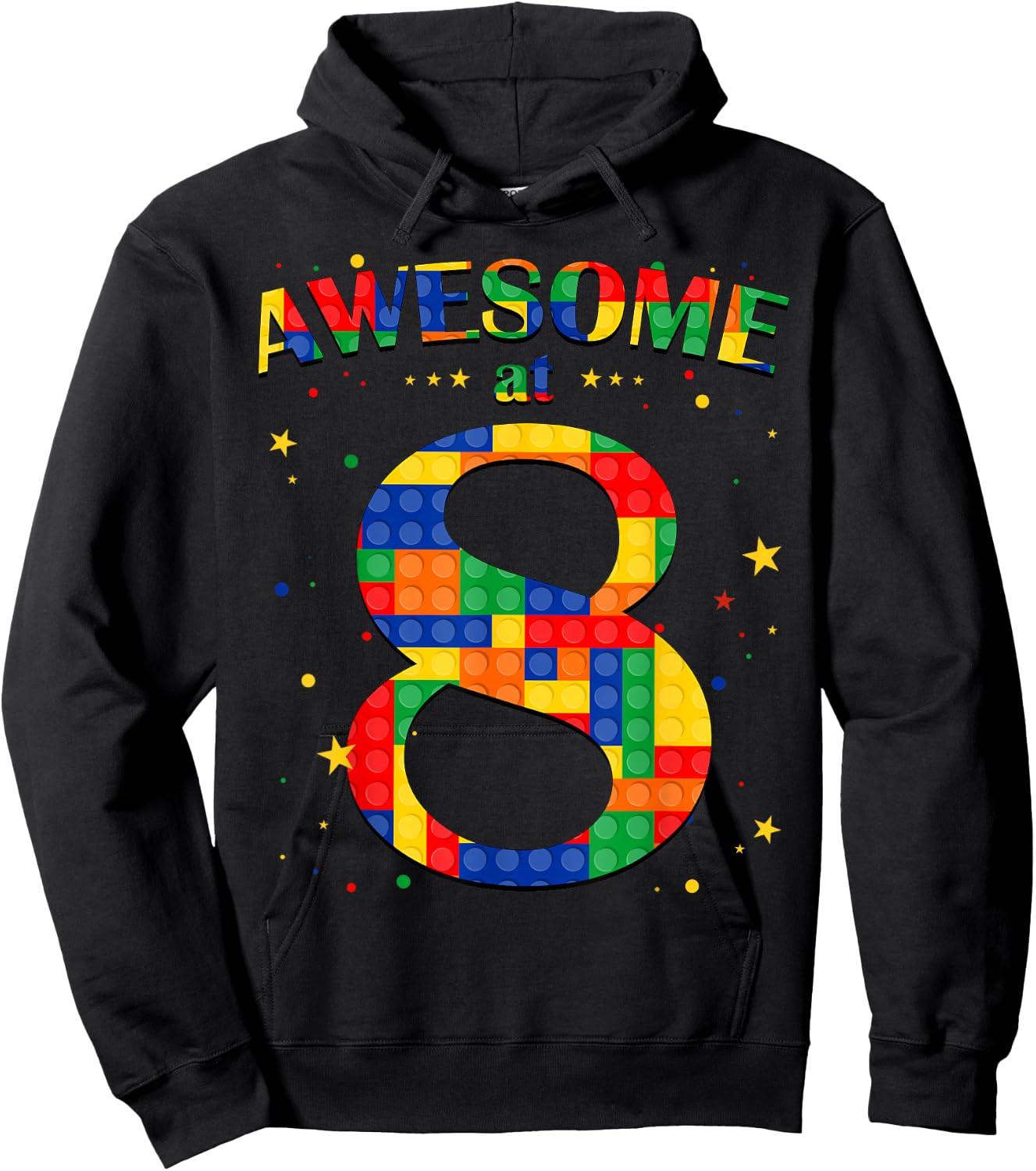 Building Blocks Bricks Awesome at 8 Years Old Birthday Boy Hoodie - Hoodie | Black