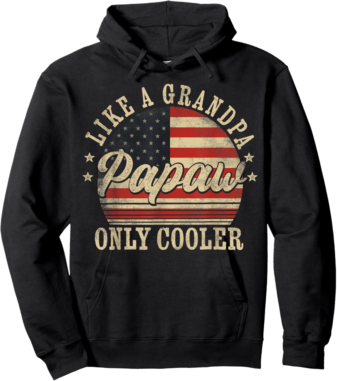 Papaw Like a Grandpa Only Cooler Papaw Father's Day Hoodie - Hoodie | Black