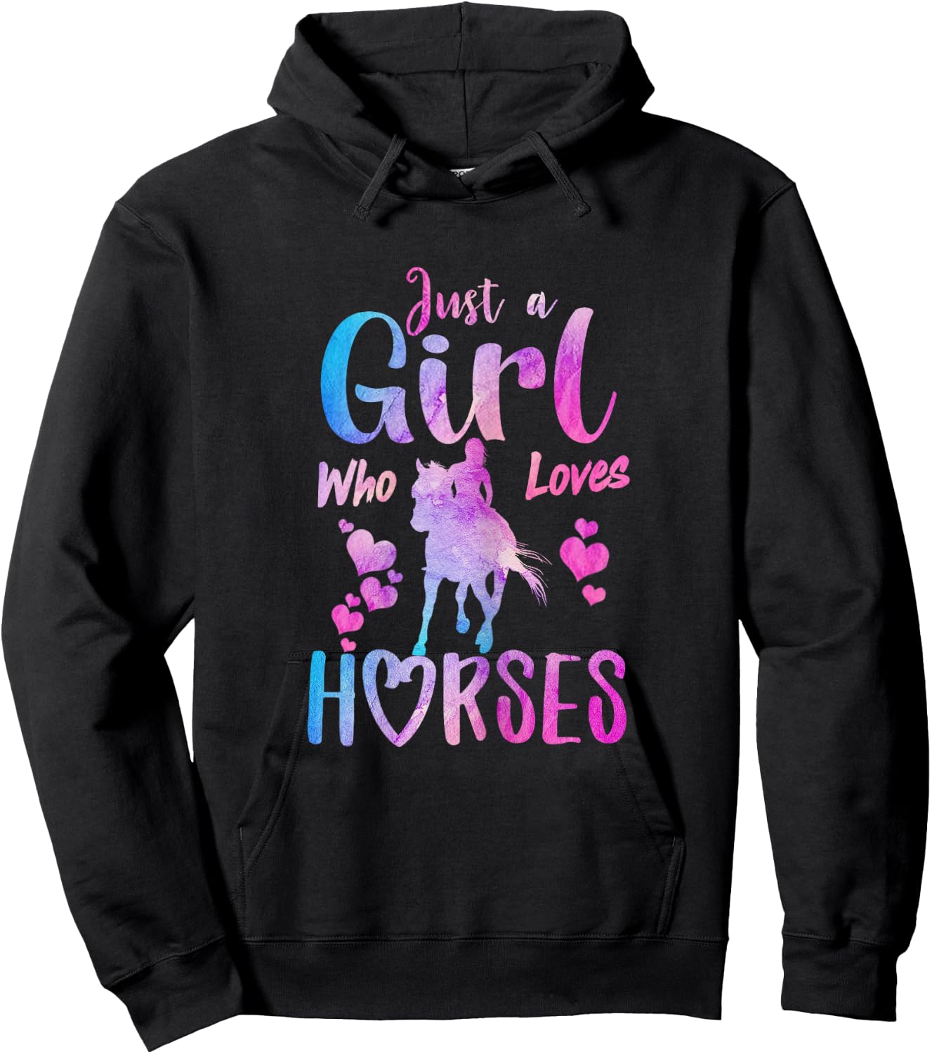 Just A Girl Who Loves Horses Riding Cute Horse Girls Women Hoodie - Hoodie | Black