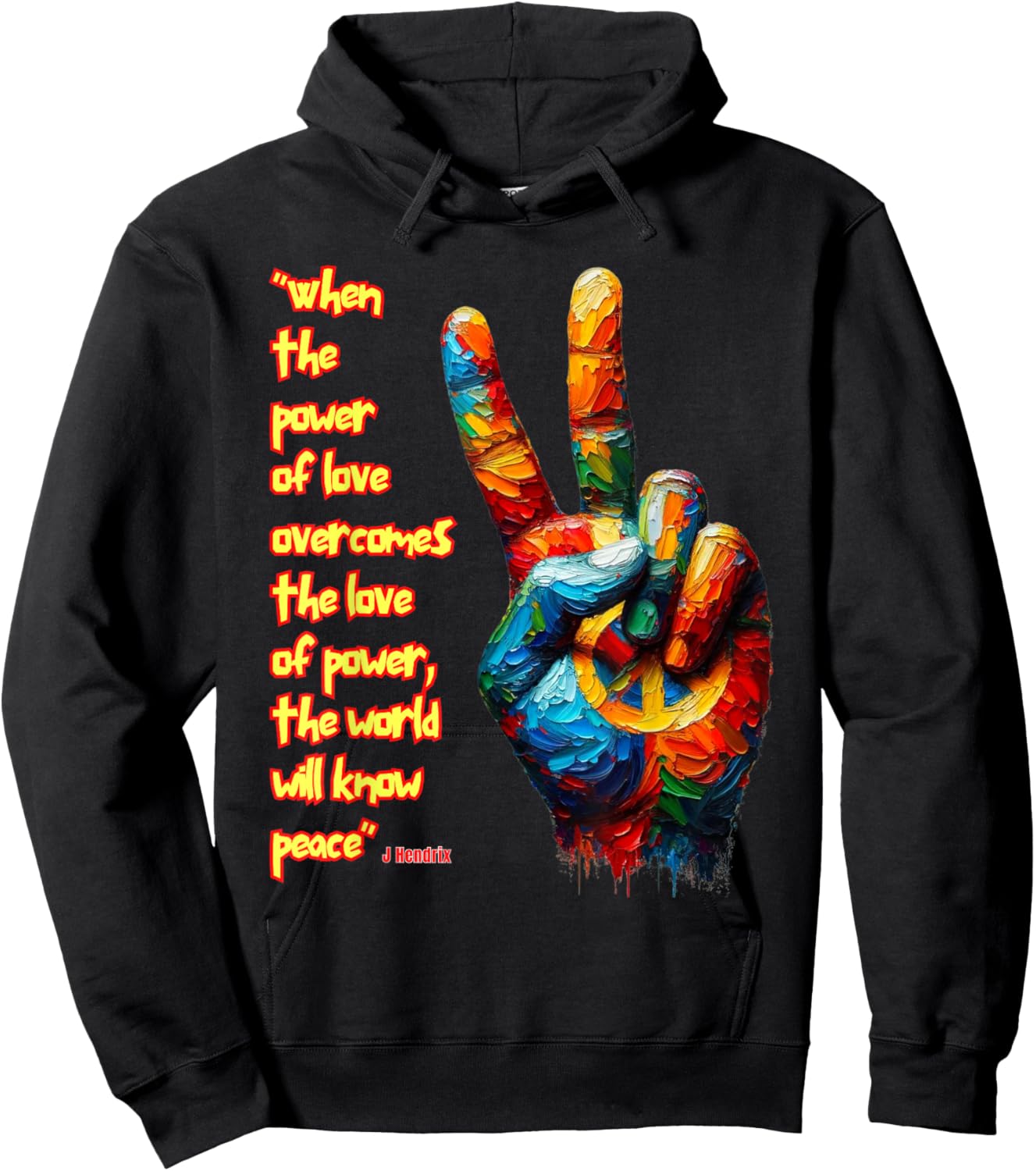When the power of love overcomes the love of power...Peace Hoodie - Hoodie | Black