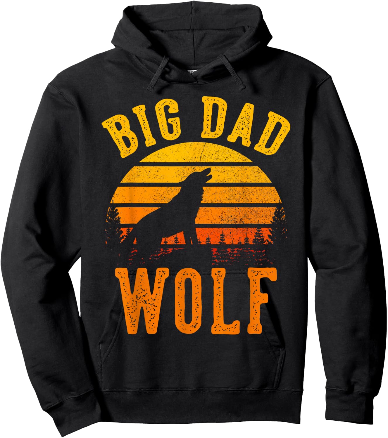 Big Dad Wolf | Funny Outdoor Camping Lover Father's Day Gift Hoodie - Hoodie | Black