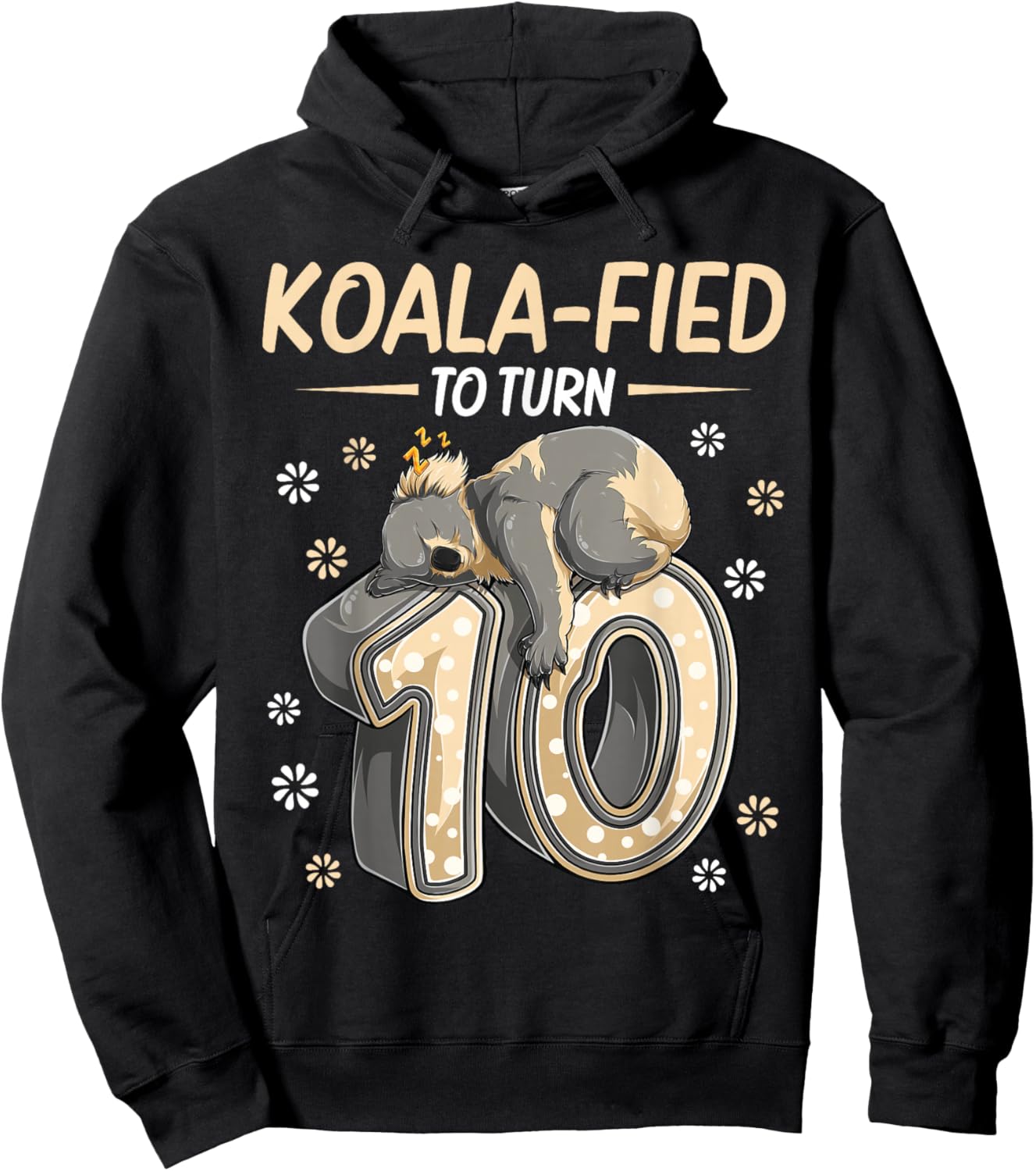 10 Year Old Koala 10th Birthday Party Animal Koala Lover Hoodie - Hoodie | Black