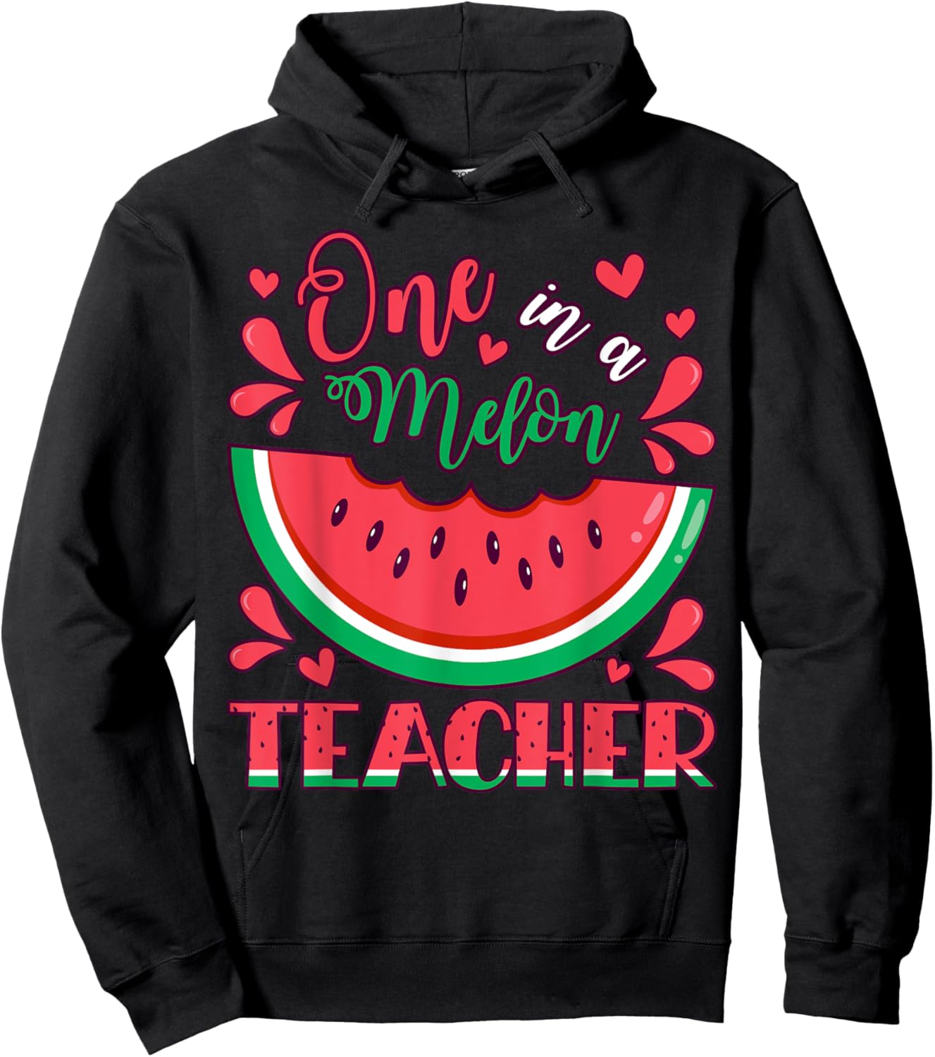 One in a Melon Teacher Birthday Party Matching Family Group Women Kids Hoodie - Hoodie | Black