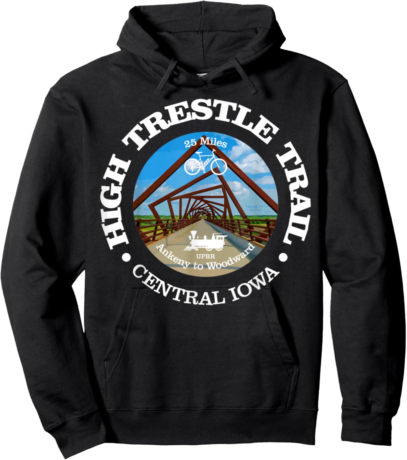 High Trestle Trail Funny Cycling High Trestle Iowa Hoodie - Hoodie | Black