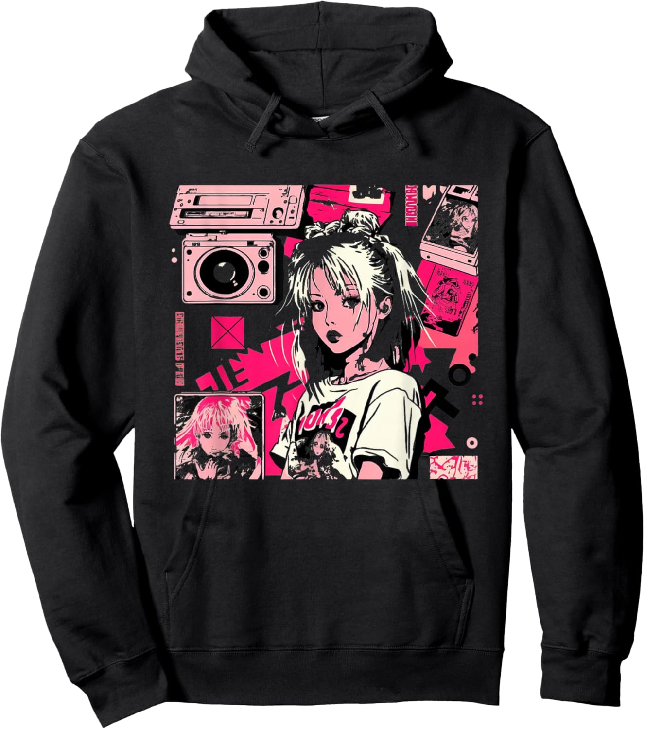 Retro Vaporwave Aesthetic 90s EGirl japanese art Hoodie - Hoodie | Black