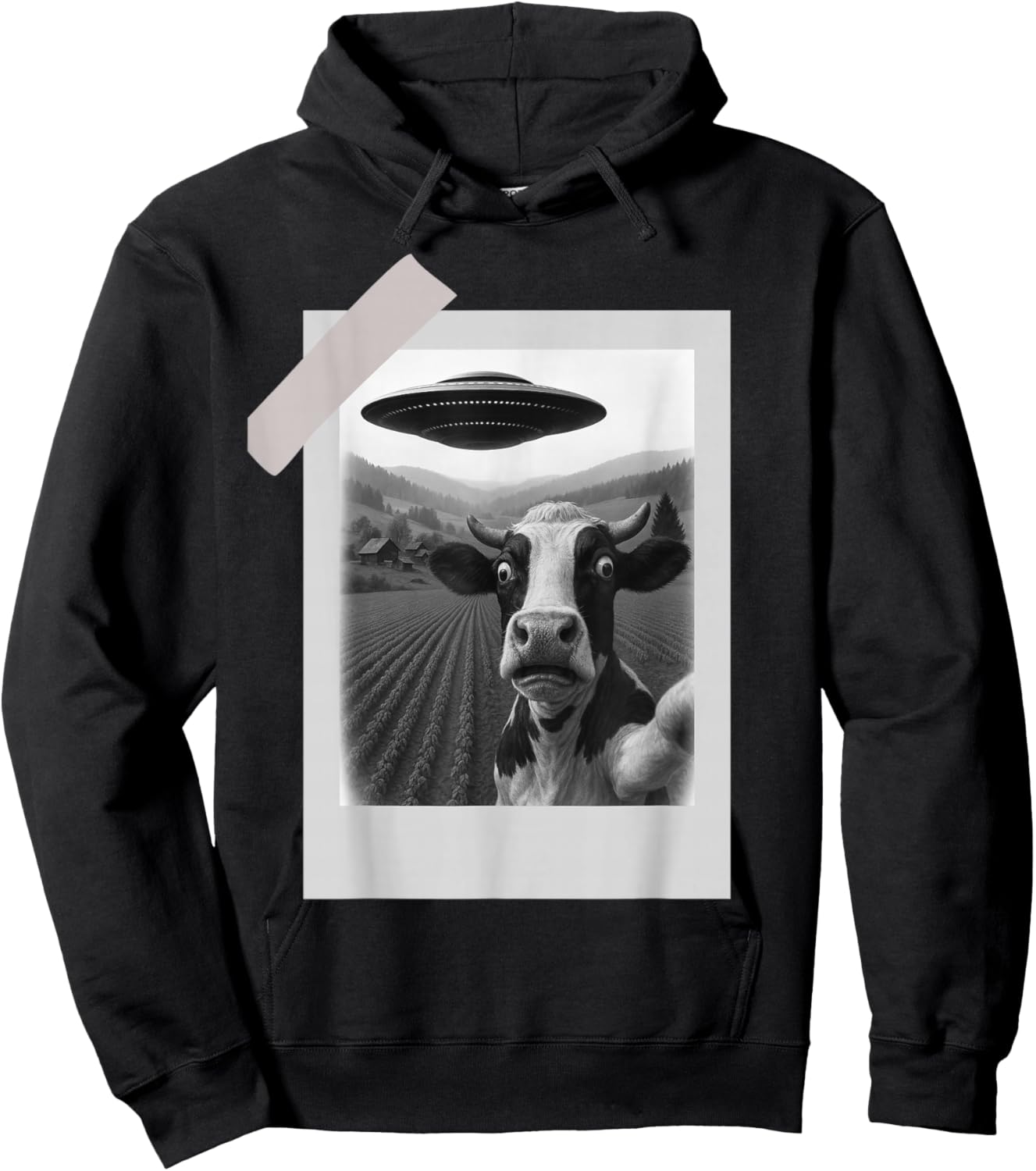 Lustiges UFO Kuh Selfie | Alien Abduction Farm Hoodie - Hoodie | Black
