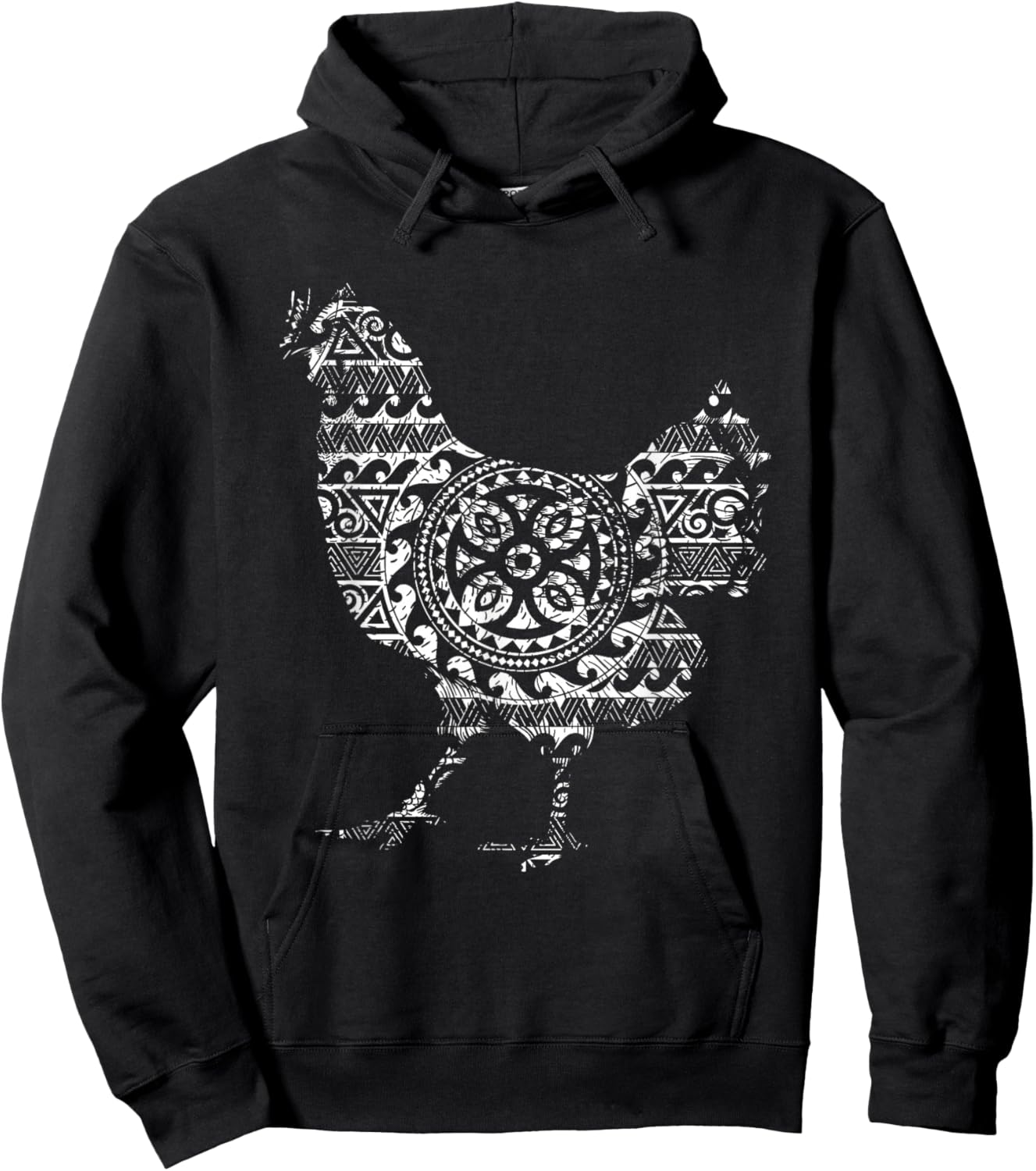 Rooster Chicken Tribal Gamefowl Gamecock Ethnic Roosters Hoodie - Hoodie | Black