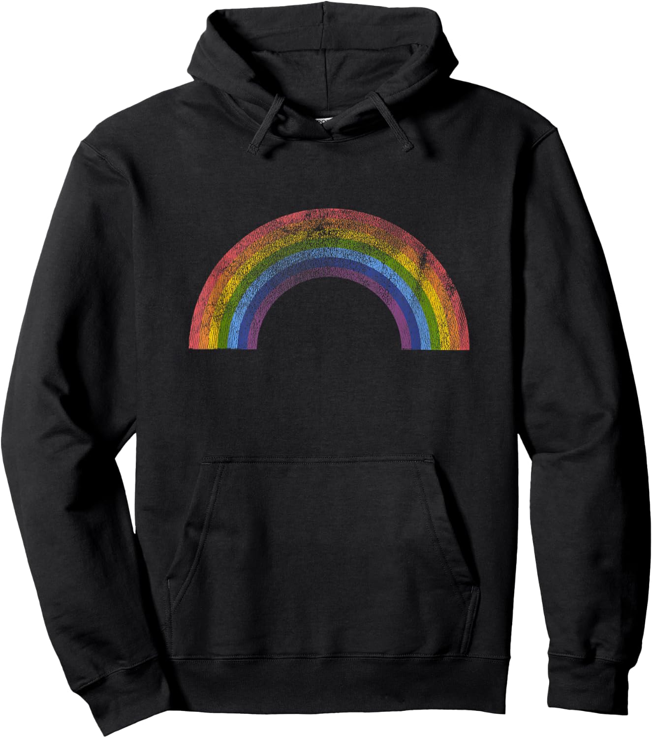 Original Rainbow Vintage Retro 80's Style Gay Pride Hoodie - Hoodie | Black