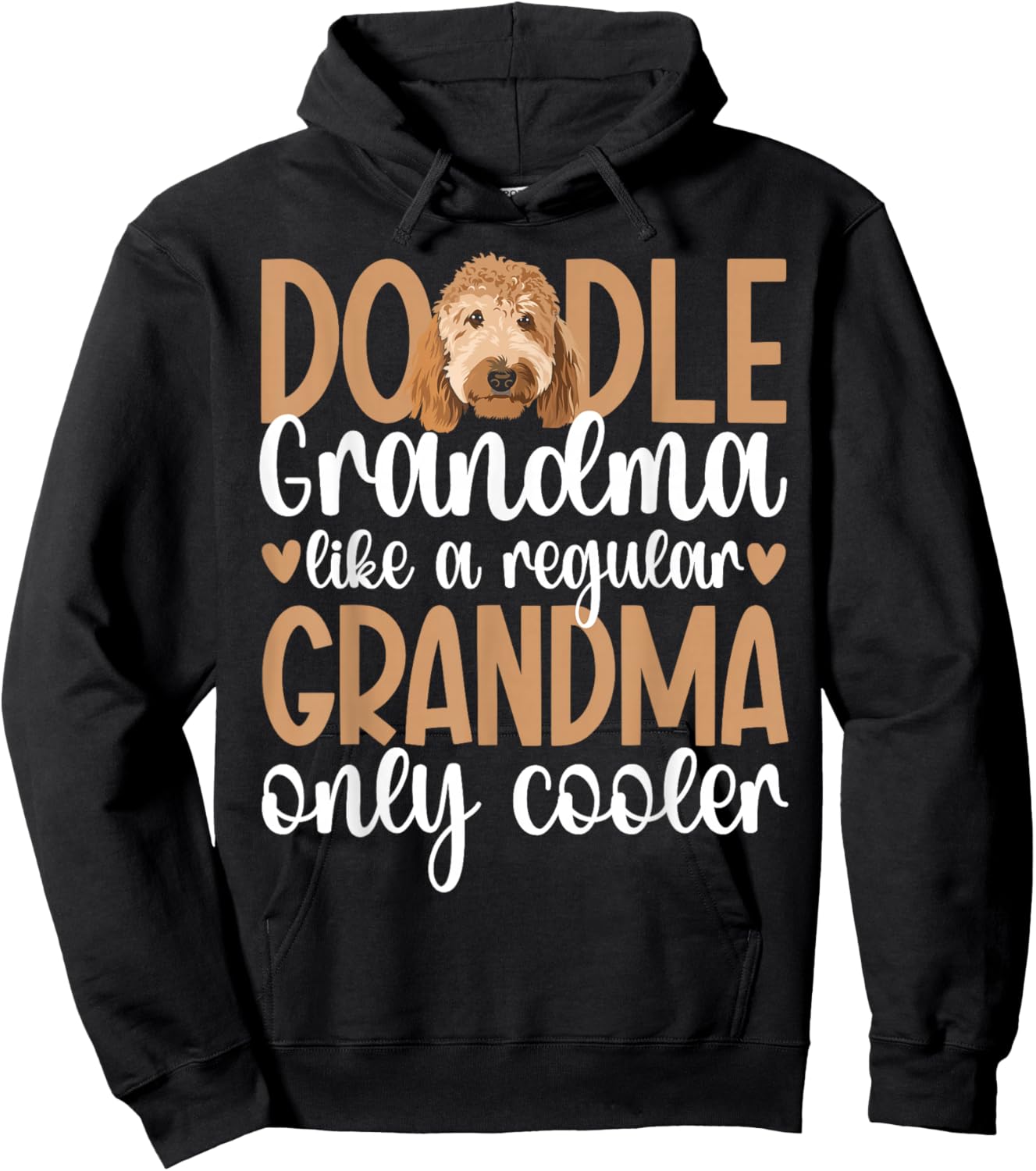 Cool Doodle Grandma Of A Goldendoodle Grandmother Hoodie - Hoodie | Black