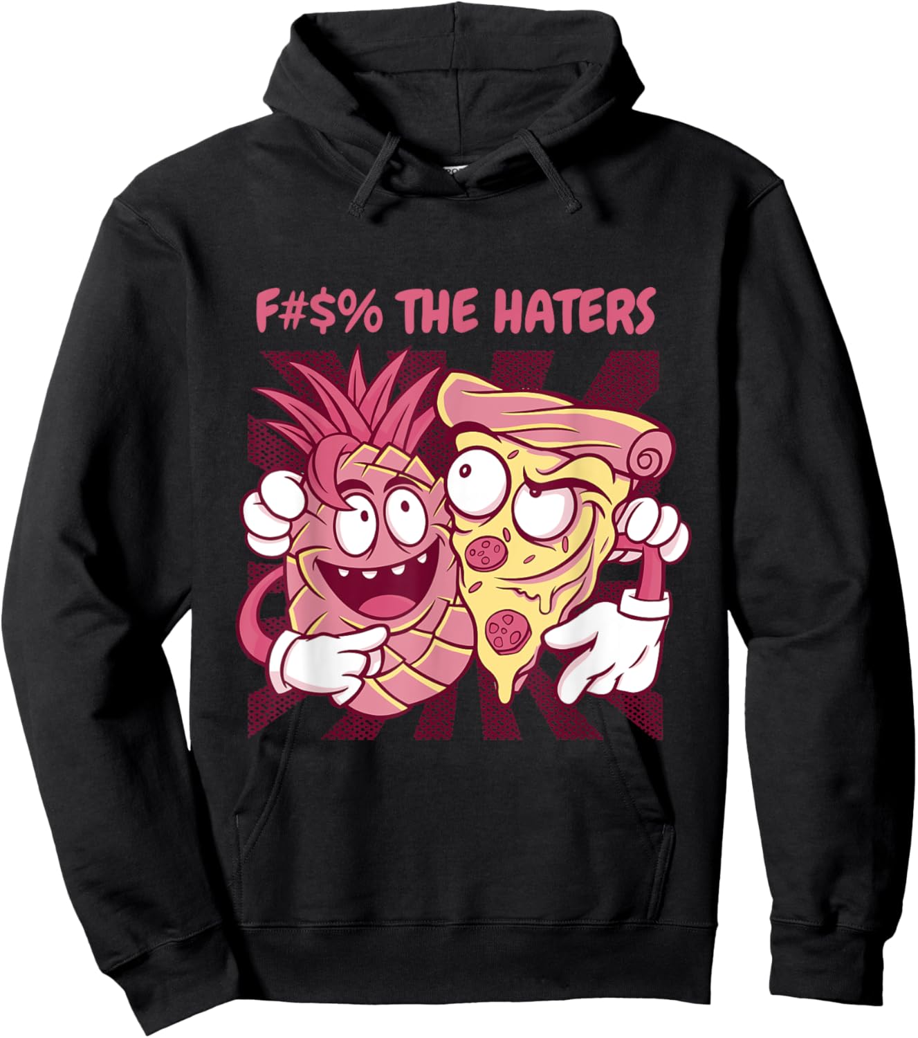 Fuck The Haters Healthy Fruits Pineapple Hoodie - Hoodie | Black