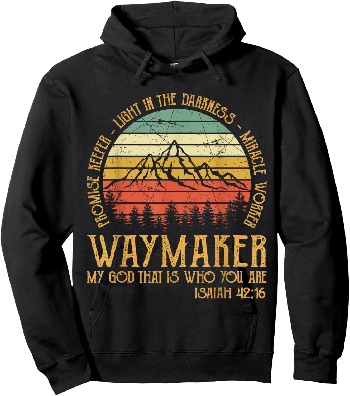Waymaker Miracle Worker Promise Keeper Christian Hoodie - Hoodie | Black