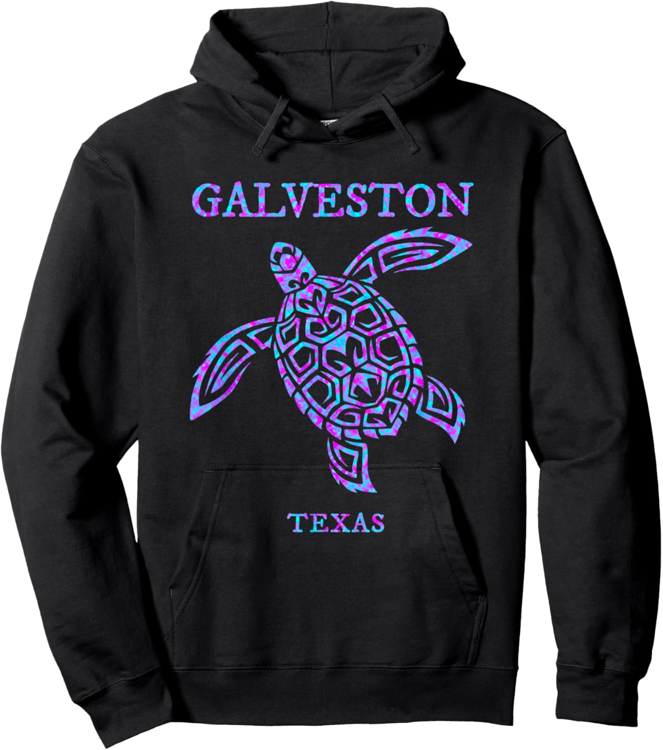 Galveston Texas Sea Turtle Boys Girls Beach Souvenir Hoodie - Hoodie | Black