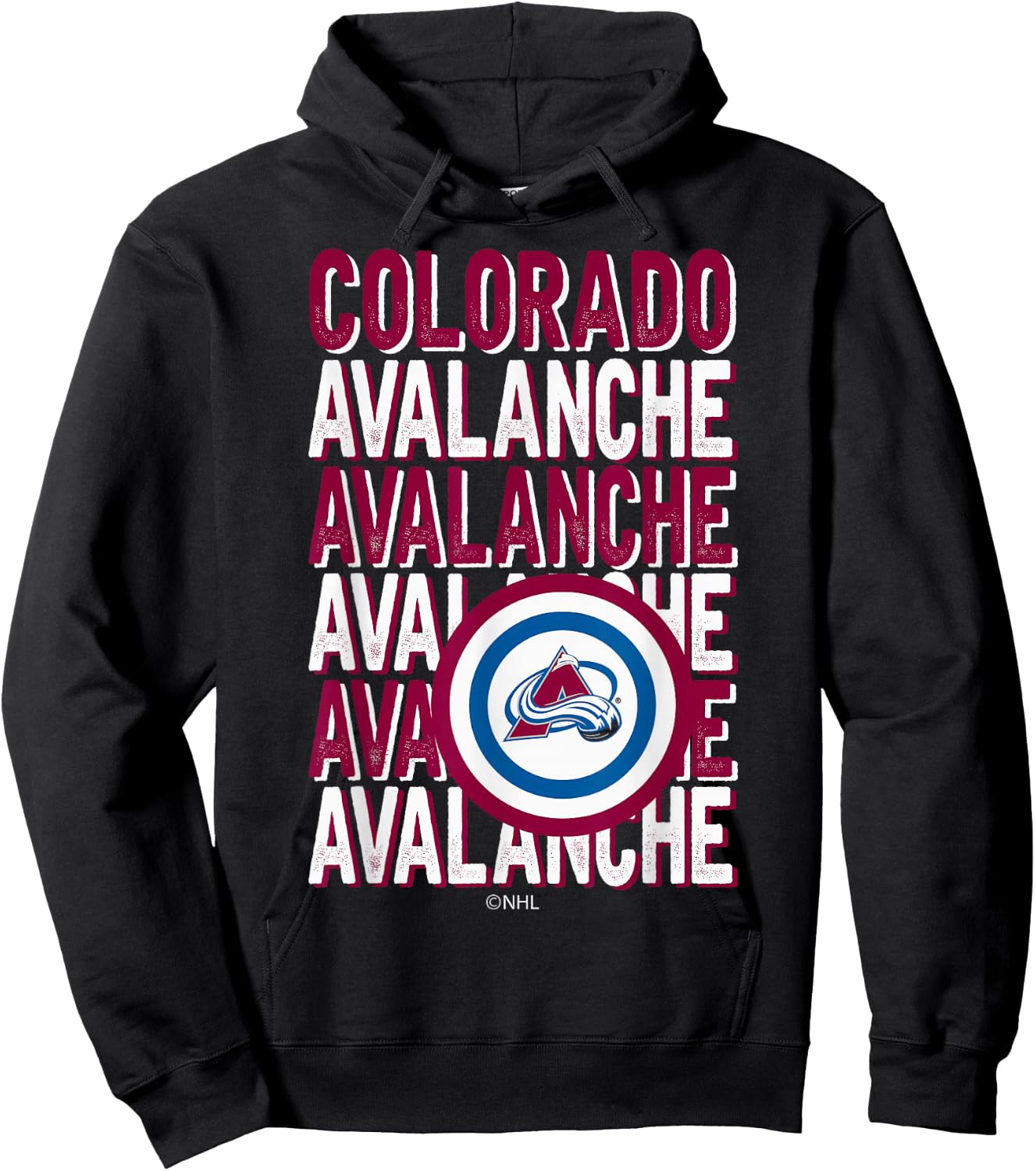 Colorado Avalanche Repeat Black Officially Licensed Hoodie - Hoodie | Black