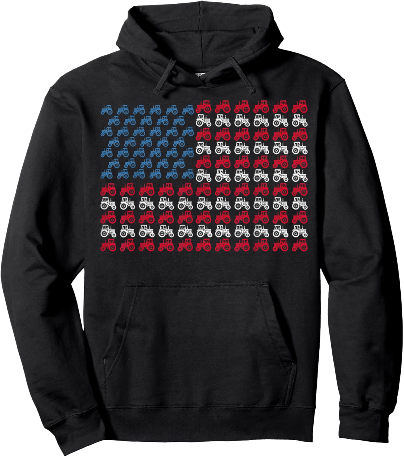 Farmer Tractors Arrange Into American Flag 4th Of July Kids Men Hoodie - Hoodie | Black