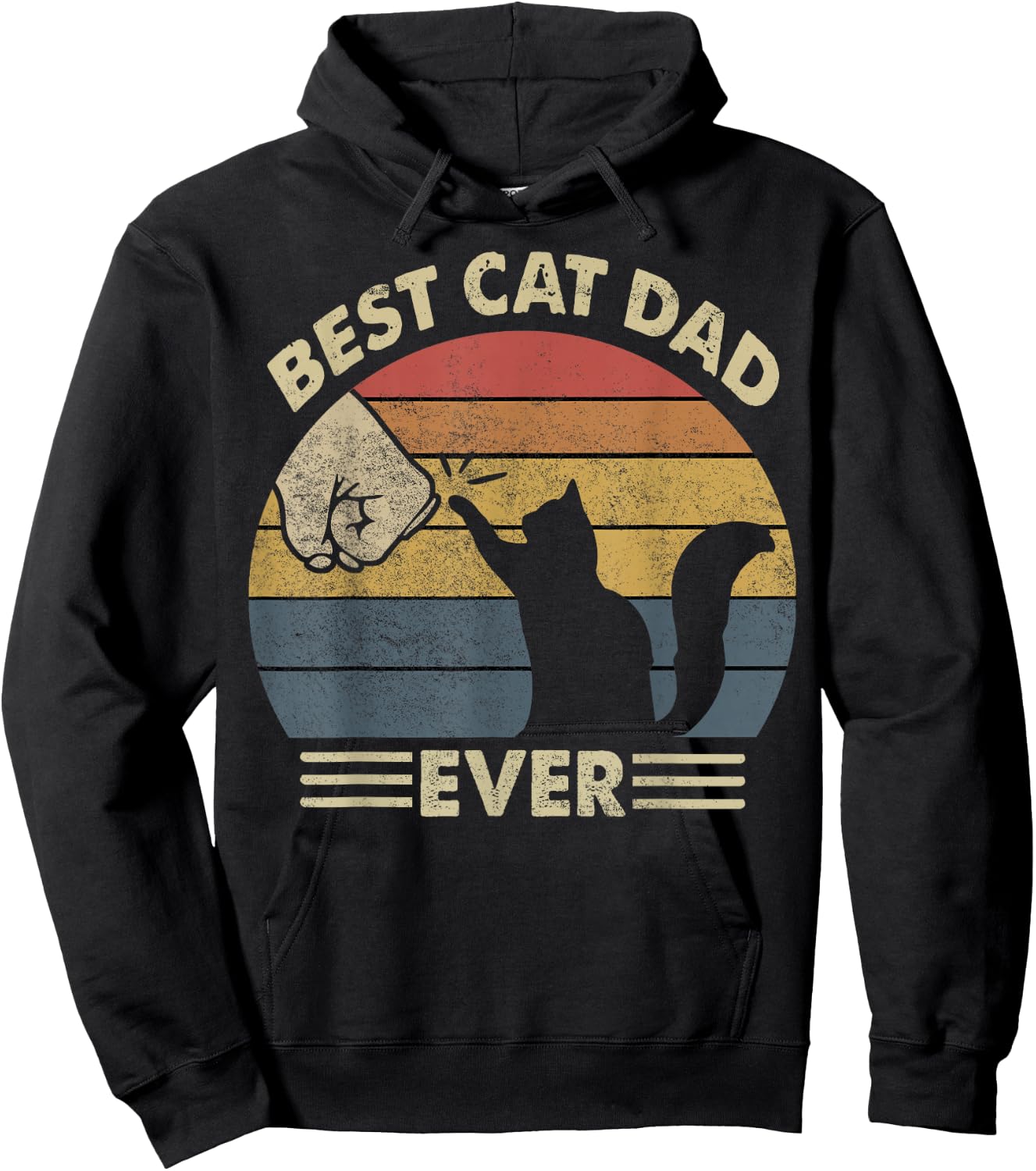 Cat-Shirt Men Best Cat Dad Ever Funny Cat Lover Gift Hoodie - Hoodie | Black