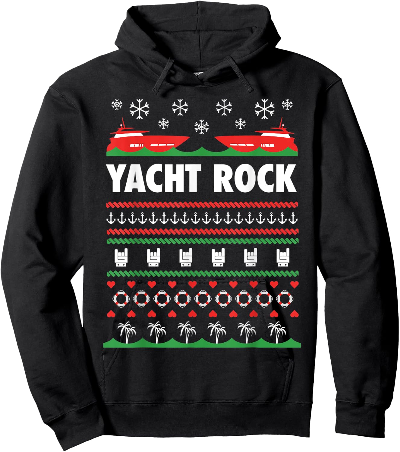 A Very Yacht Rock Christmas Hoodie - Hoodie | Black