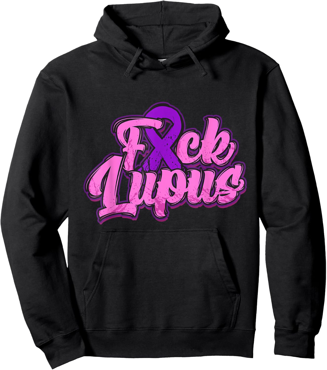 Fuck Lupus Shirt Lupus Awareness Month Purple Ribbon Hoodie - Hoodie | Black