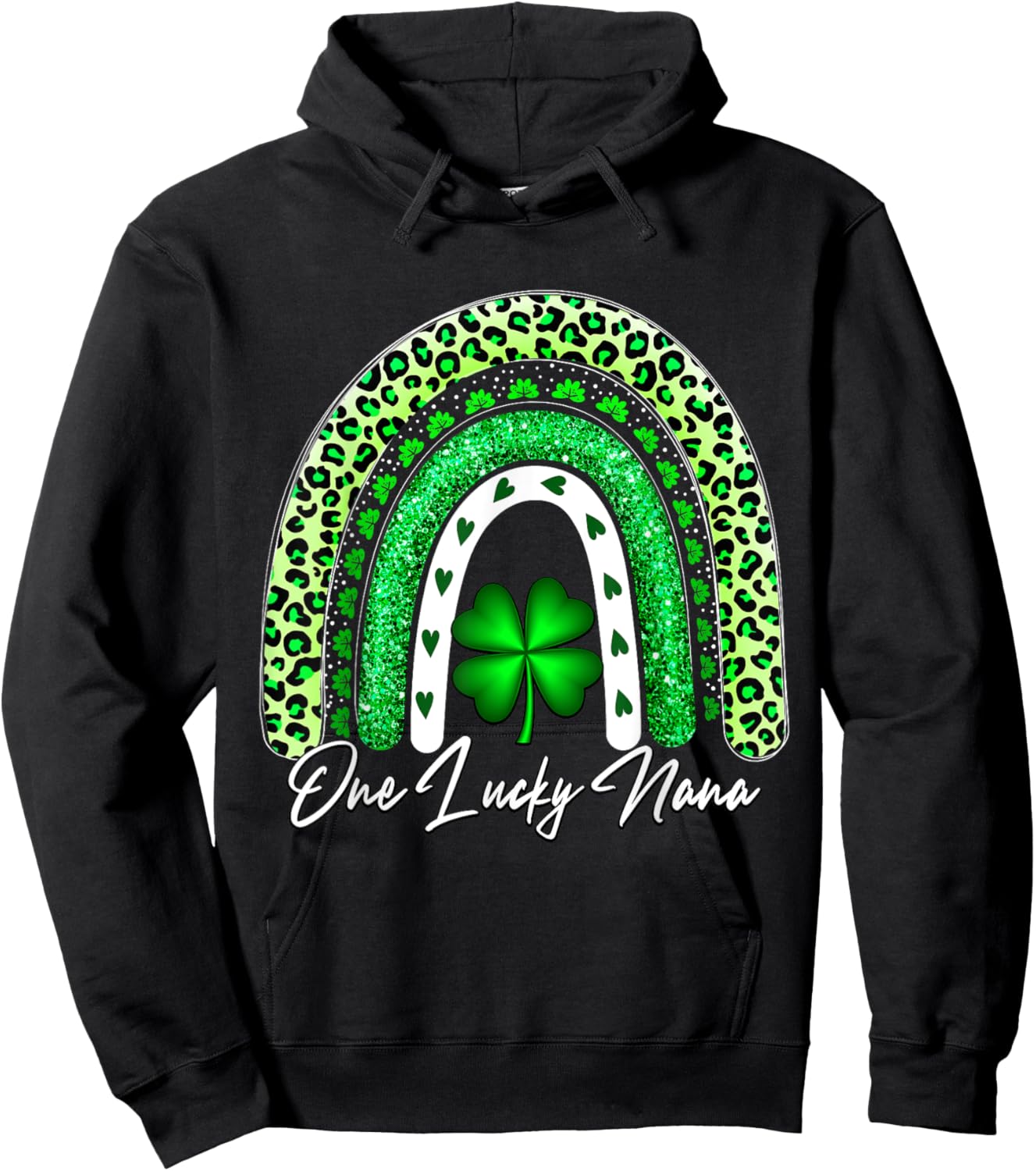 One Lucky Nana Matching Family St Patricks Day Nana Hoodie - Hoodie | Black