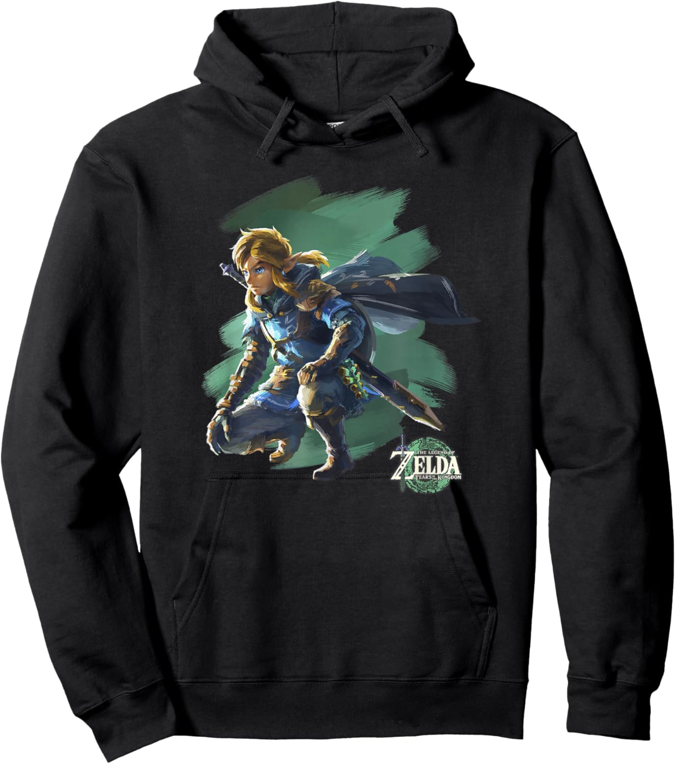 The Legend of Zelda Tears of The Kingdom Crouching Link Art Hoodie - Hoodie | Black