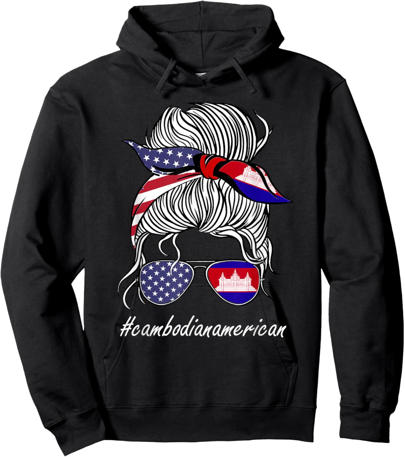 Cambodia Women Heritage American Grown Girl Bulgaria Flag Hoodie - Hoodie | Black