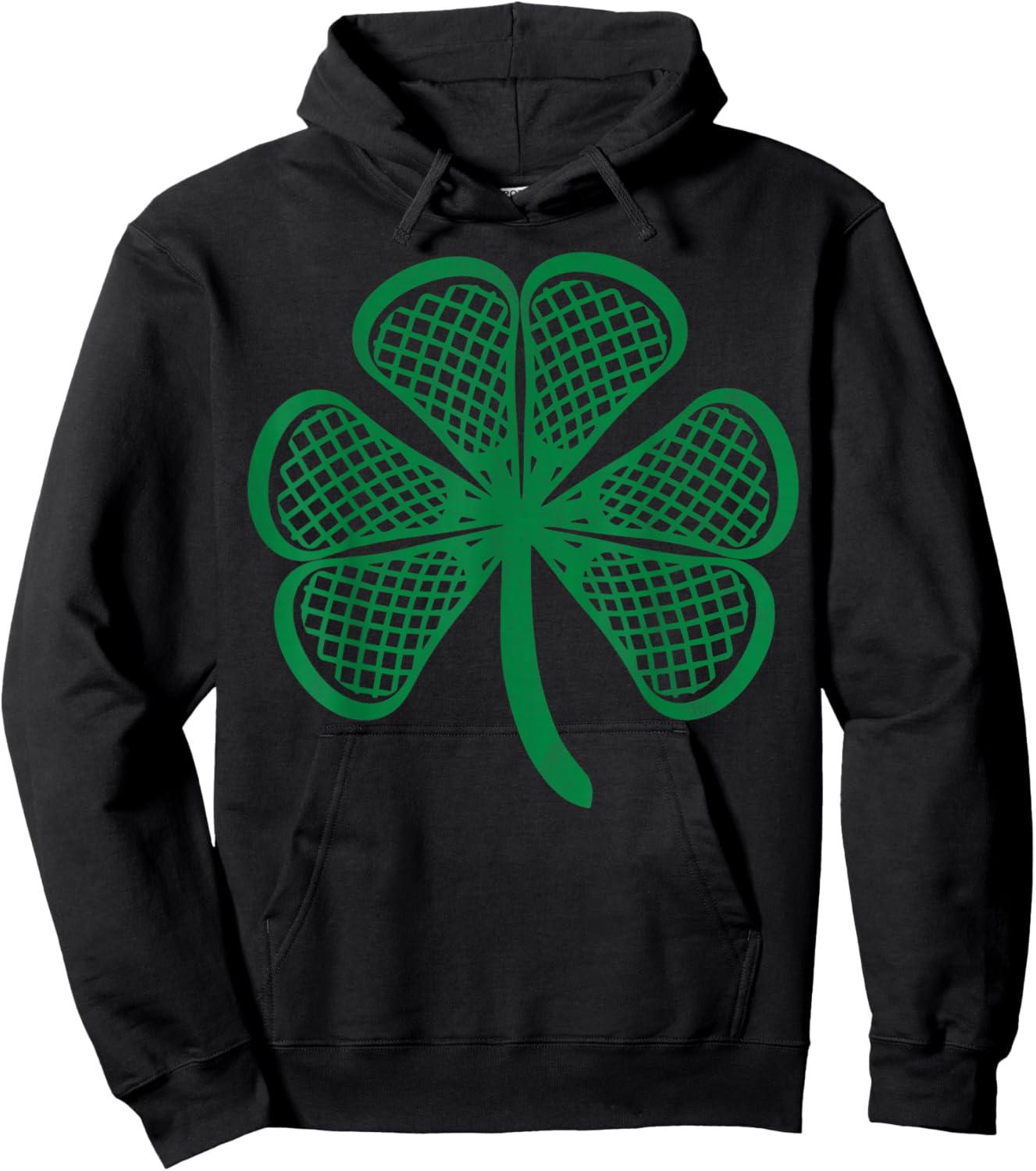 Lacrosse Sticks Shamrock Clover Irish Lucky Lax St Patrick Hoodie - Hoodie | Black