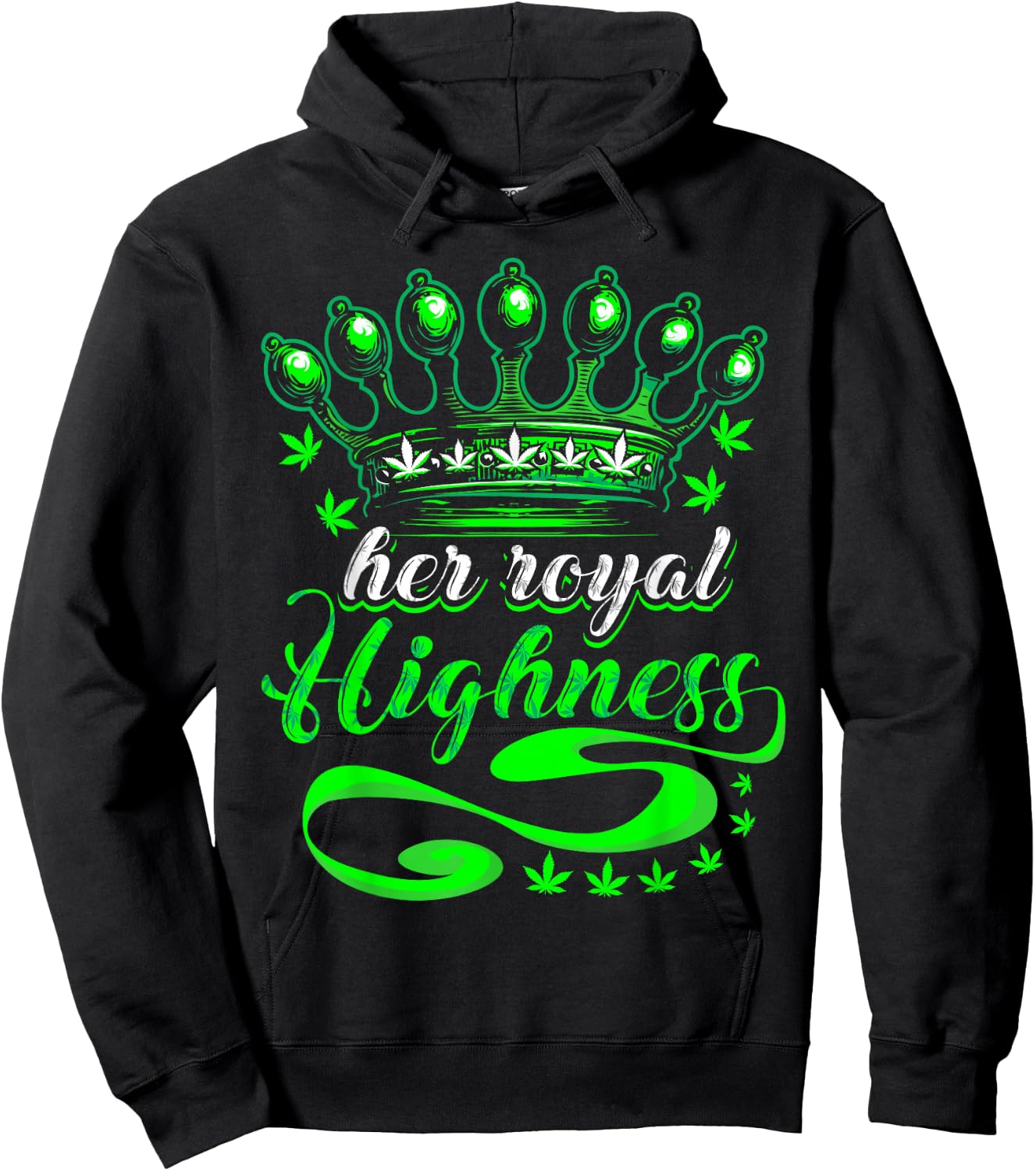 Funny Weed Pot Lover Royal Highness Smoking Marijuana Hoodie - Hoodie | Black