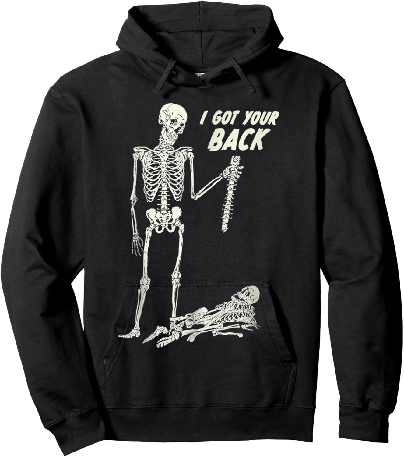 I Got Your Back Halloween Skeleton Skull Sarcastic Hoodie - Hoodie | Black