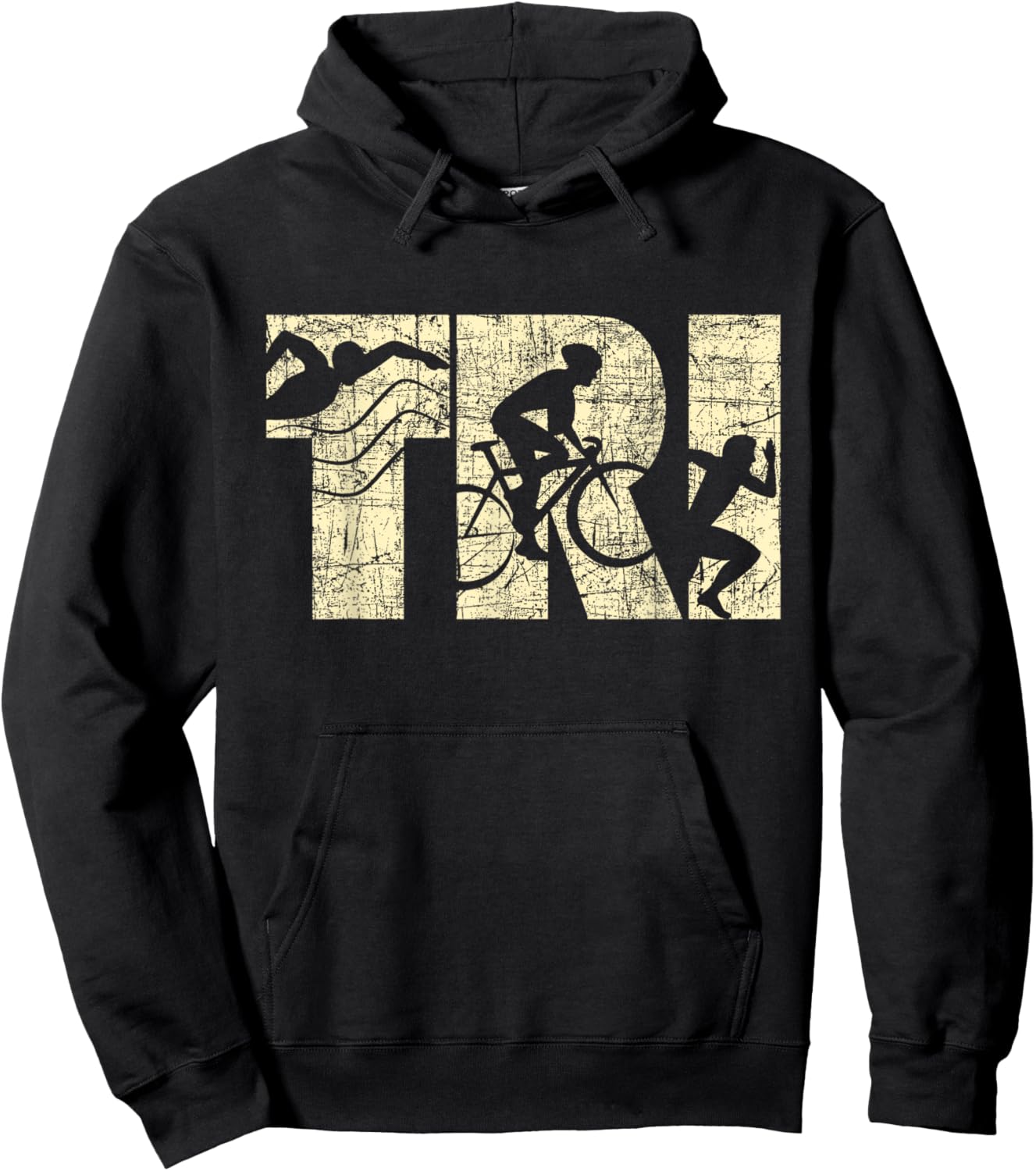 Tri - Triathlon Triathlete Marathoner Athlete Sports Lover Hoodie - Hoodie | Black