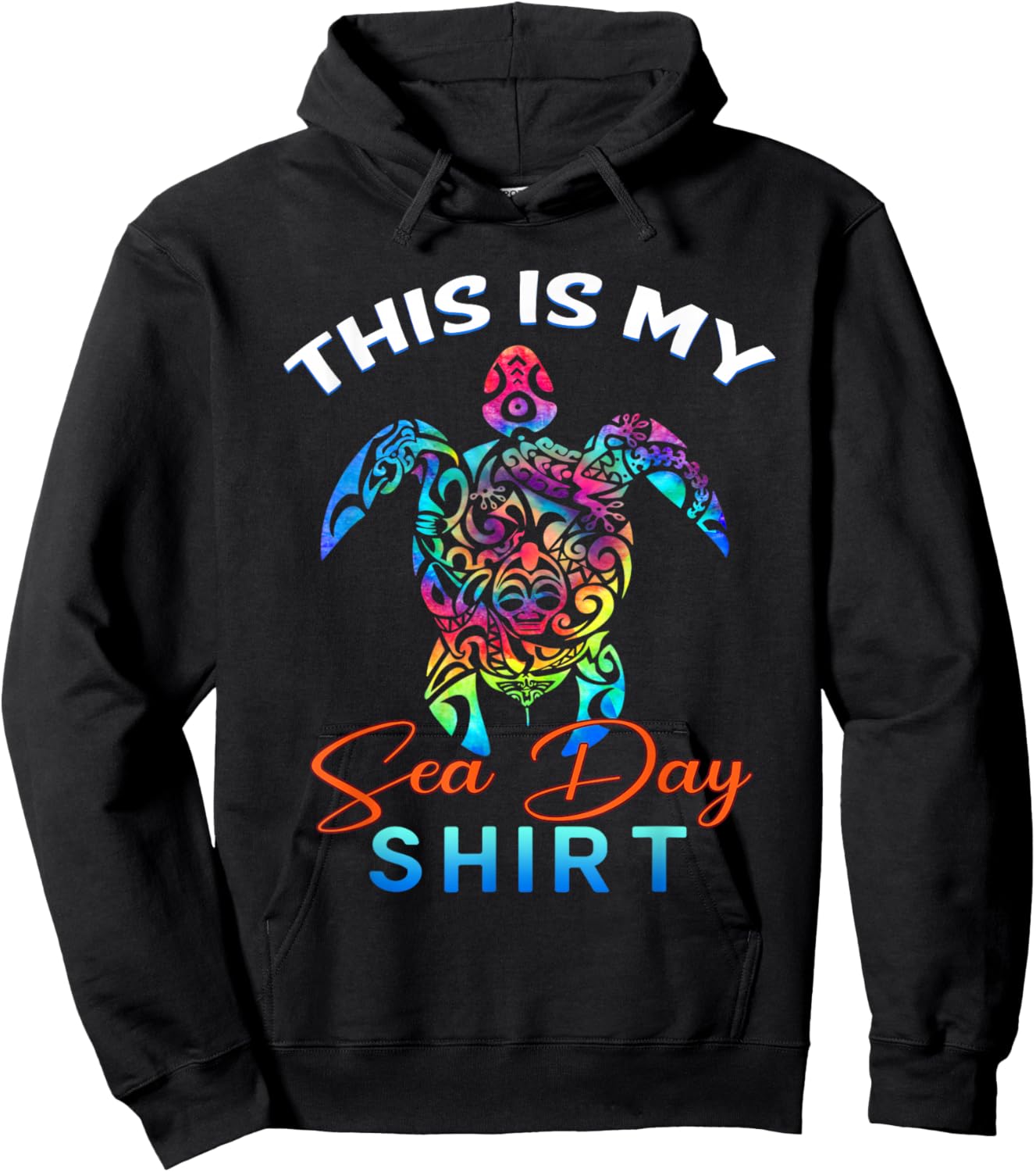 This Is My Sea Day Turtle Cruise Beach Summer Vacay Men Women Hoodie - Hoodie | Black