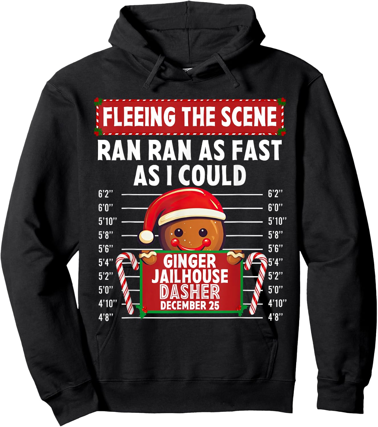 Fleeing The Scene Ginger Jailhouse Christmas Gingerbread Hoodie - Hoodie | Black