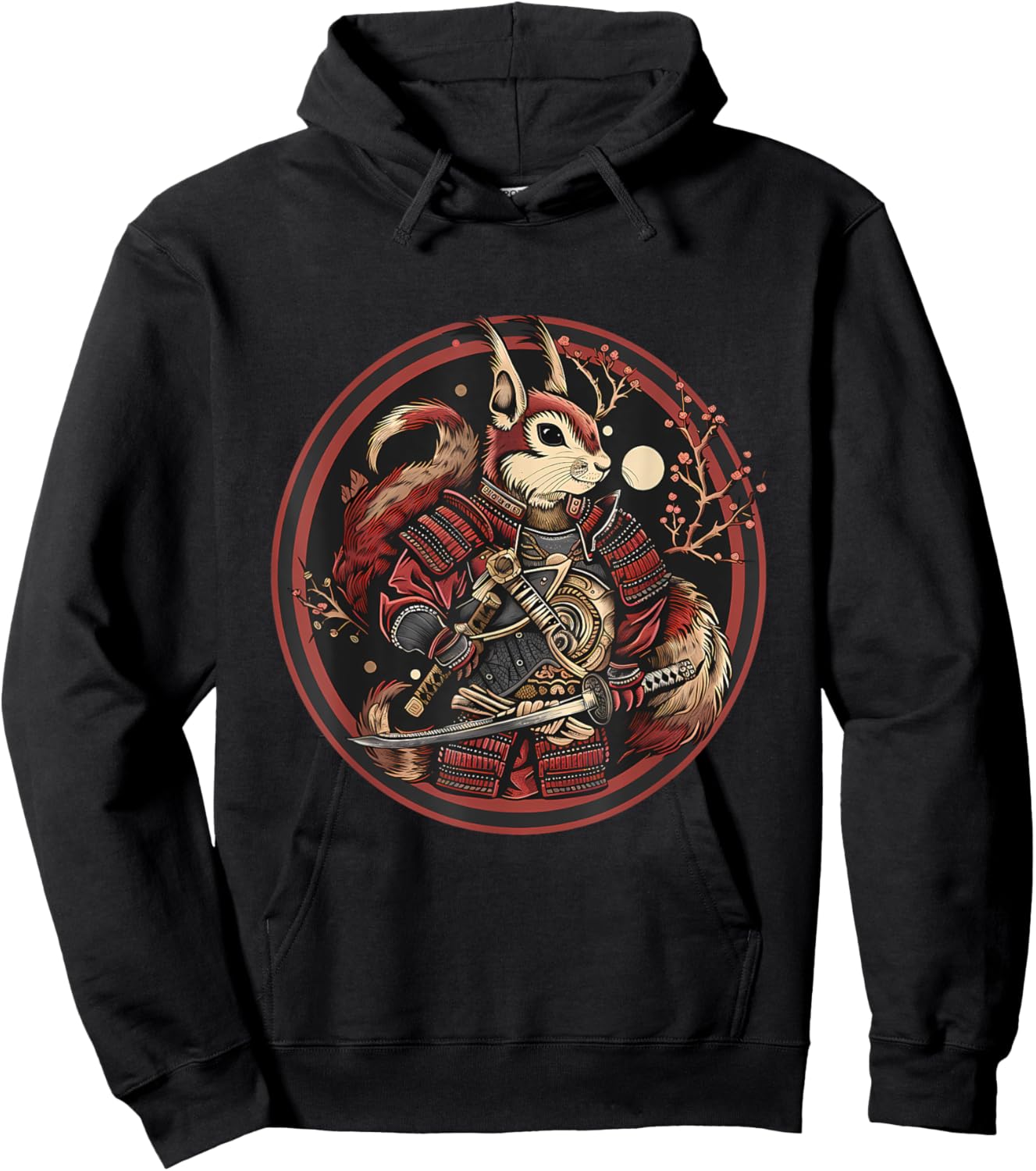 Samurai Squirrel Japanese Samurai Squirrel Japanese Warrior Hoodie - Hoodie | Black