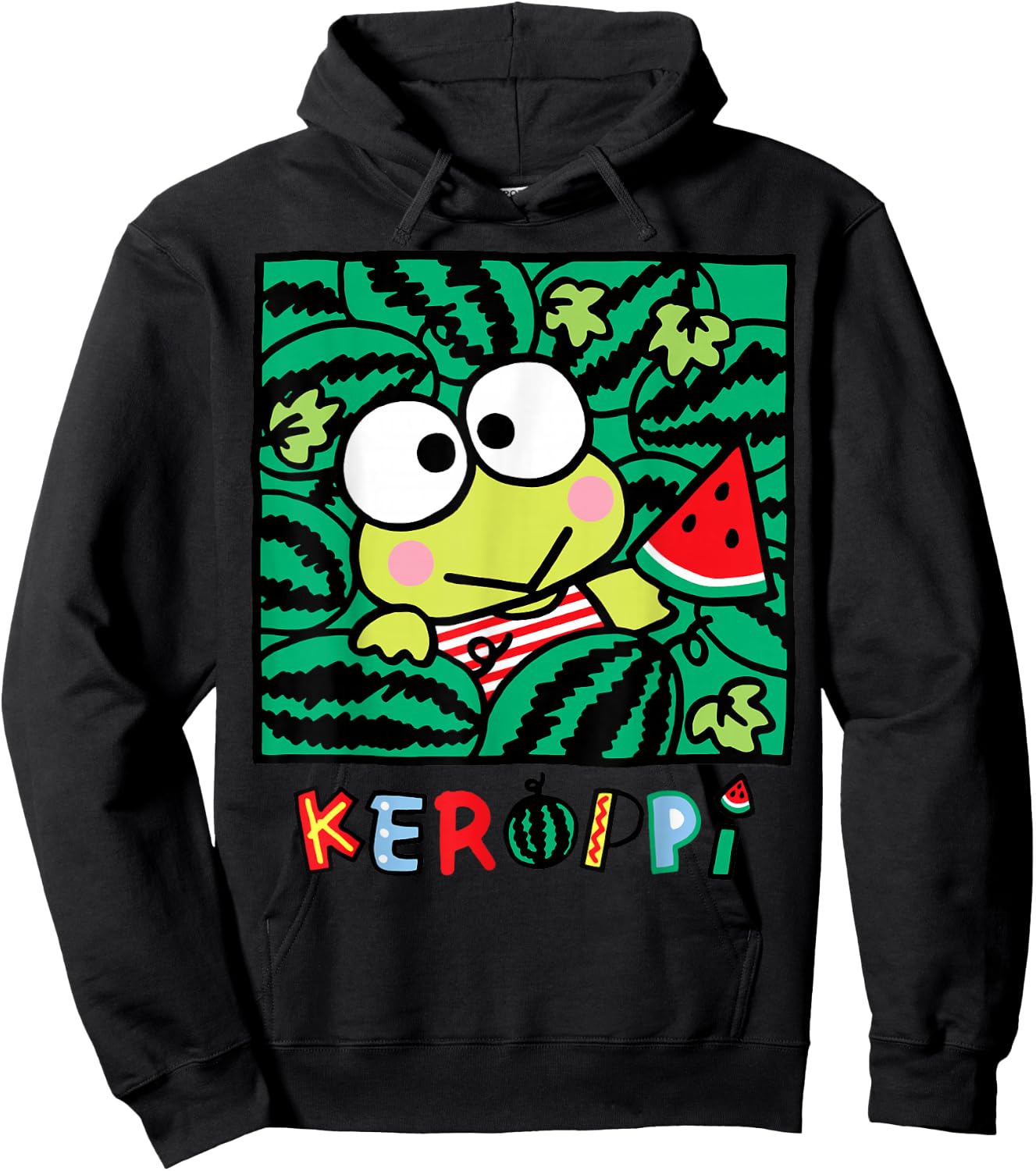 Keroppi Watermelon Summer Fun Hoodie - Hoodie | Black
