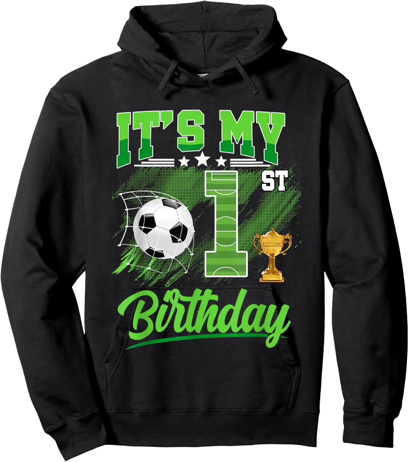 It's My 1st Birthday Boy Soccer Ball 1 Year Old Birthday Hoodie - Hoodie | Black