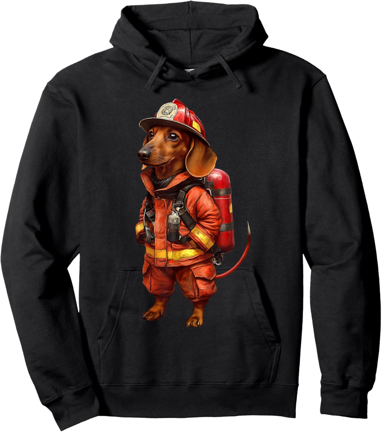 Dachshund Firefighter Hoodie - Hoodie | Black