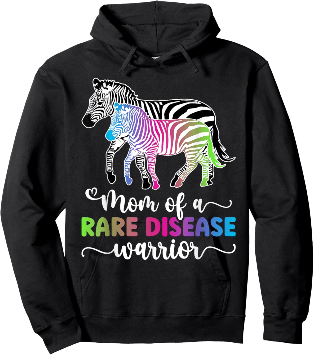 Mom Of A Rare Disease Warrior Mother Rare Disease Awareness Hoodie - Hoodie | Black