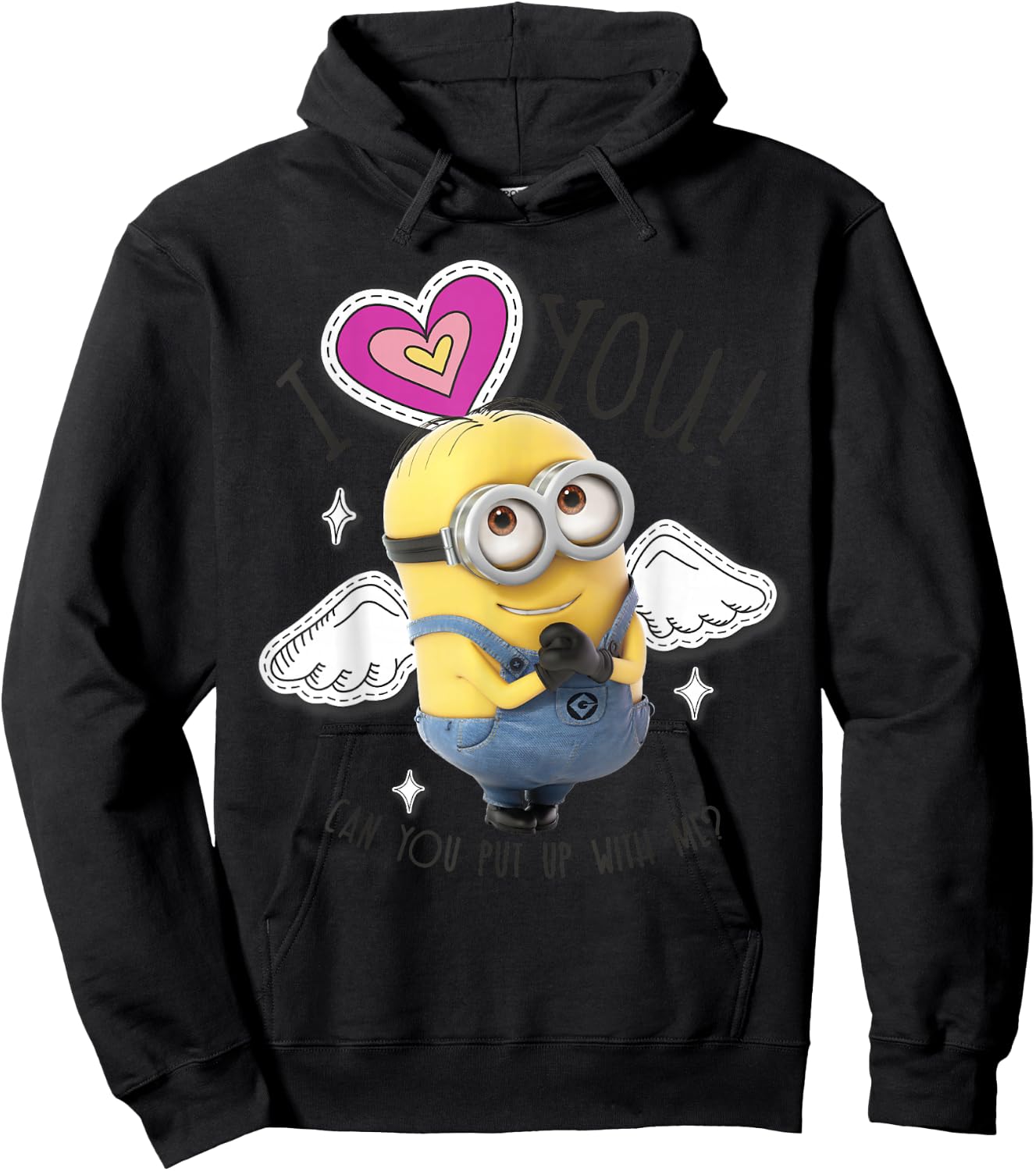 Despicable Me Minions I Love You Angel Wings Hoodie - Hoodie | Black