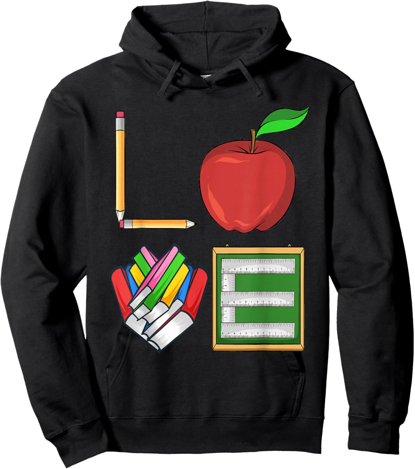 Love Teacher Cute School Teachers Teaching Hoodie - Hoodie | Black