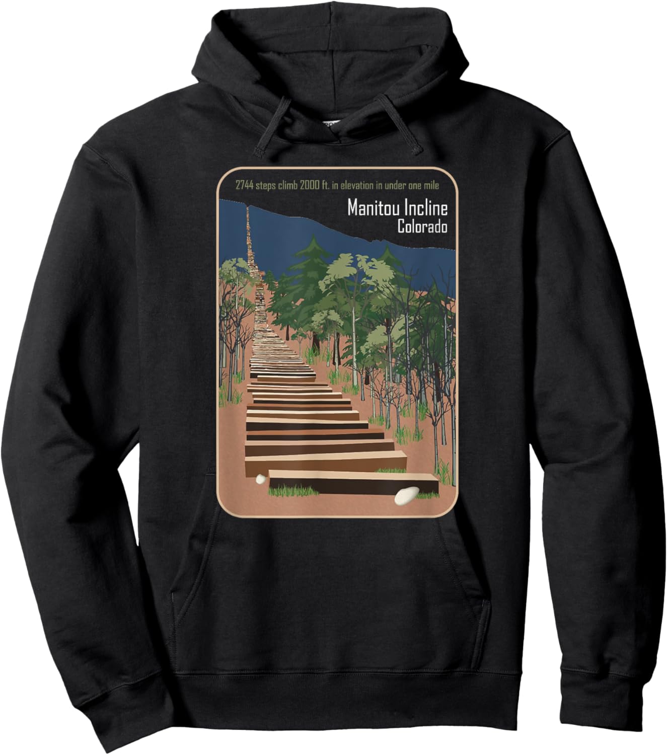 Manitou Incline, Colorado Hoodie - Hoodie | Black