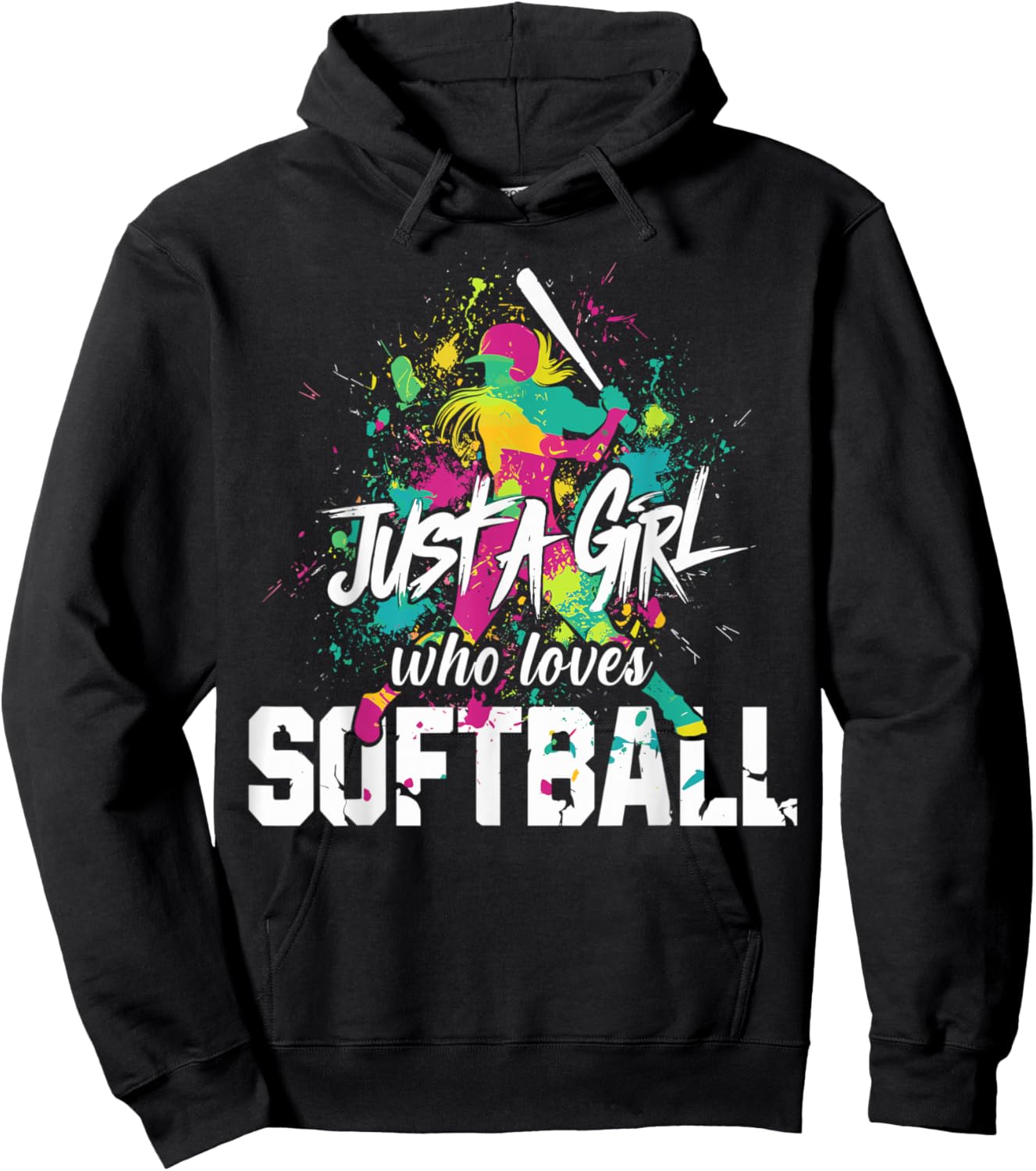 Softball Mom Just a Girl Who Loves Softball Hoodie - Hoodie | Black