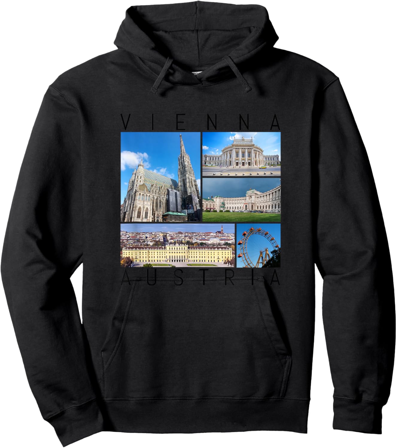 Wien Österreich berühmte Sehenswürdigkeiten Galerie Souvenir Hoodie - Hoodie | Black