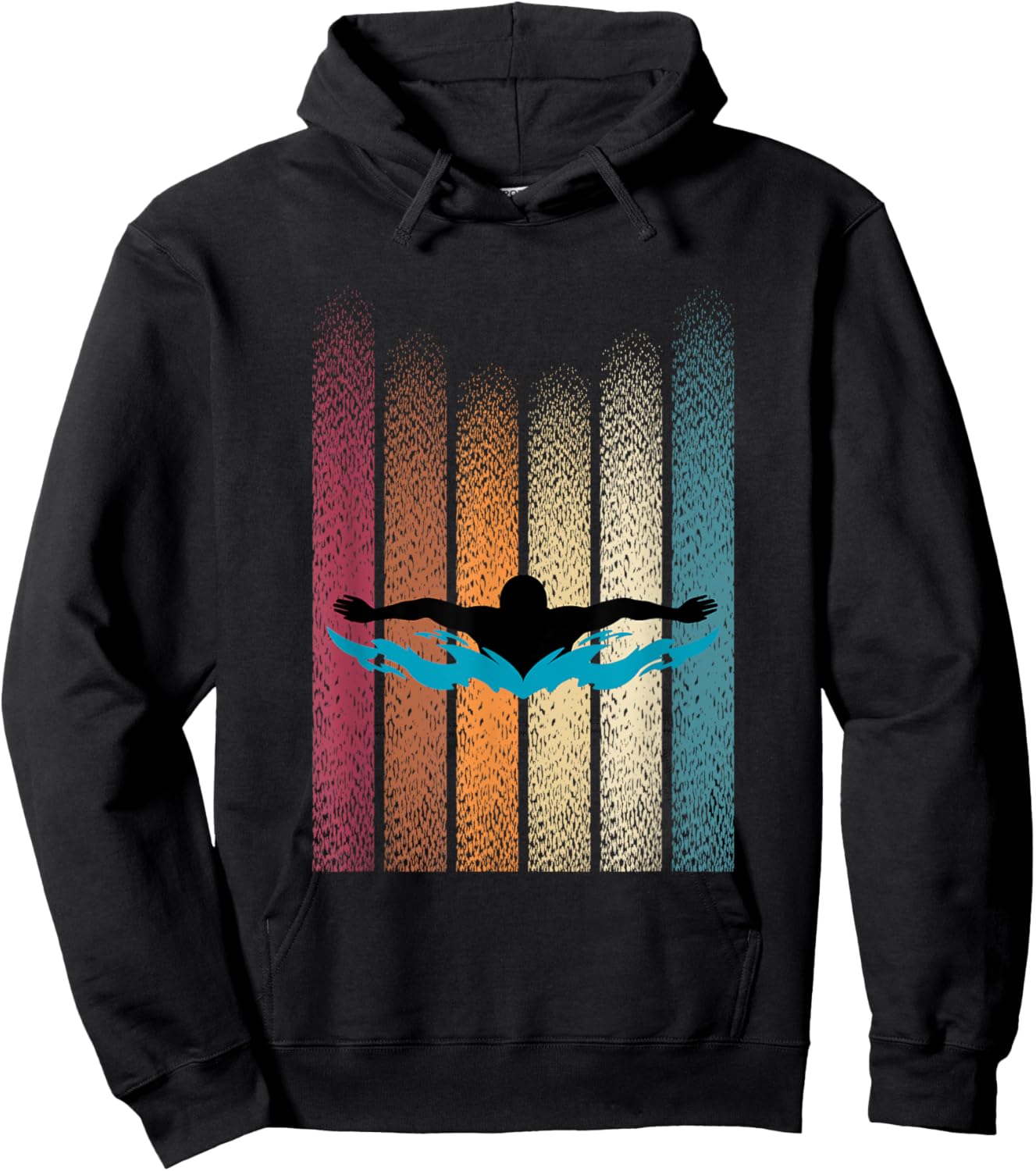 Swimming Retro Swimmer Competitive Swimmer Master Swimmer Hoodie - Hoodie | Black