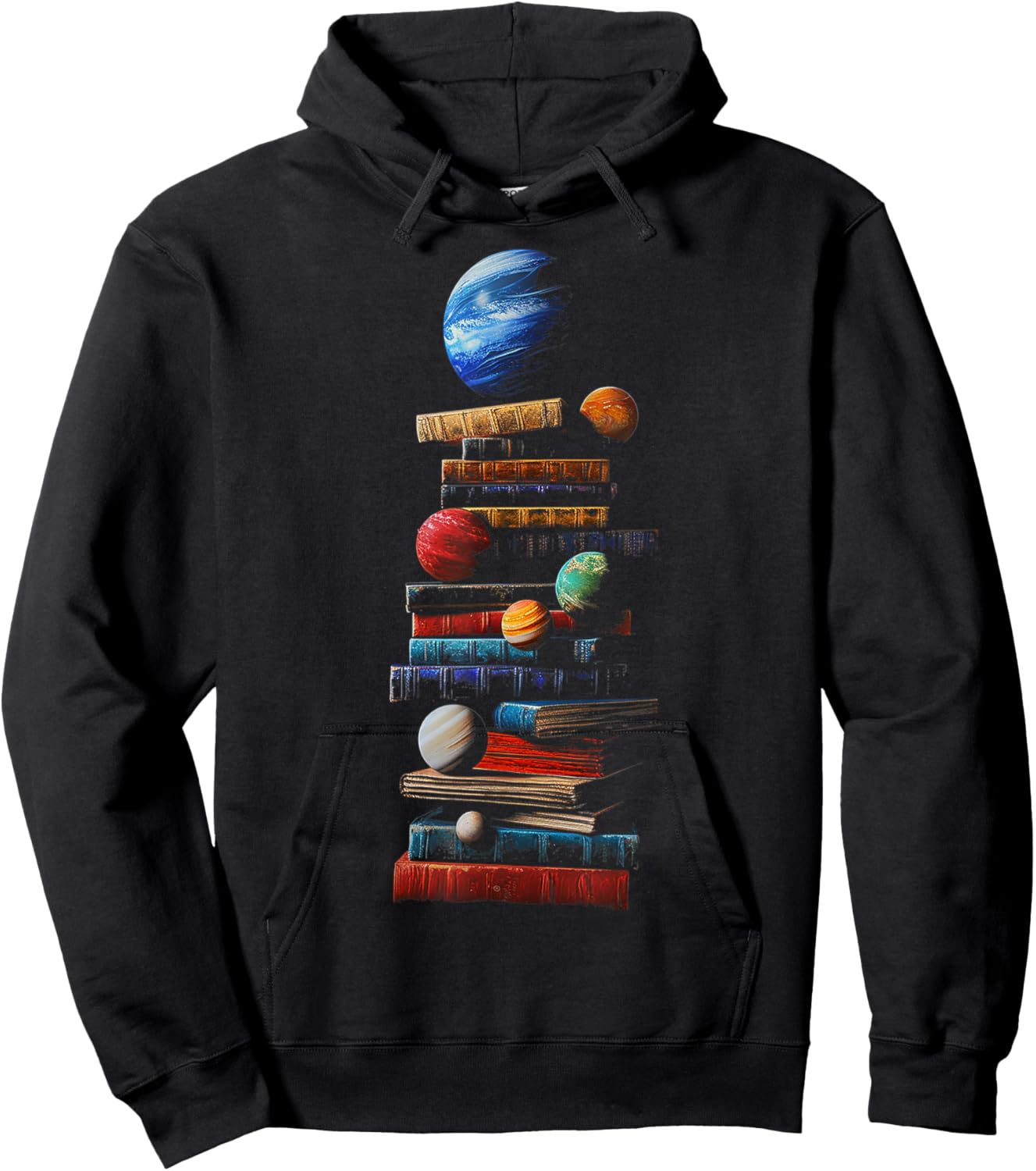 Book Space Graphic Planets Art Hoodie - Hoodie | Black