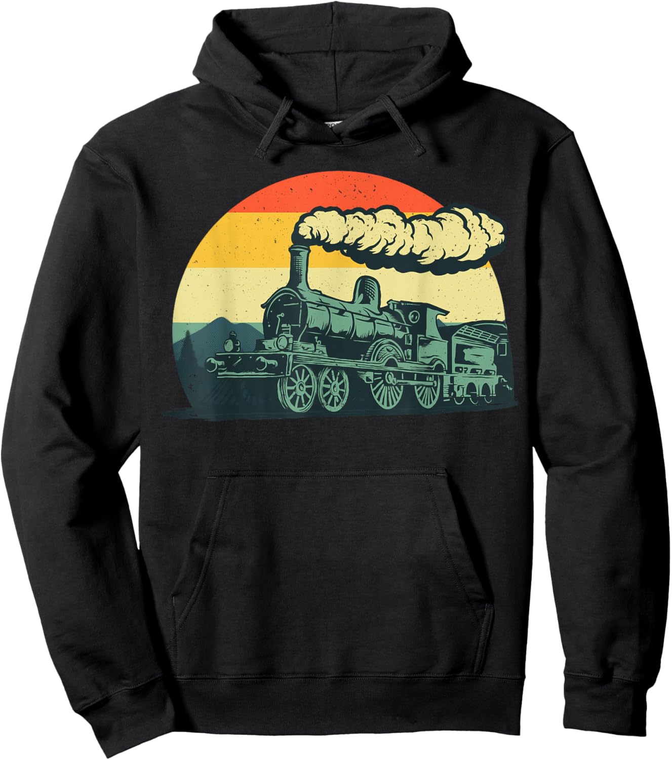 Cool Train Women Vintage Steam Engine Railroad Model Hoodie - Hoodie | Black