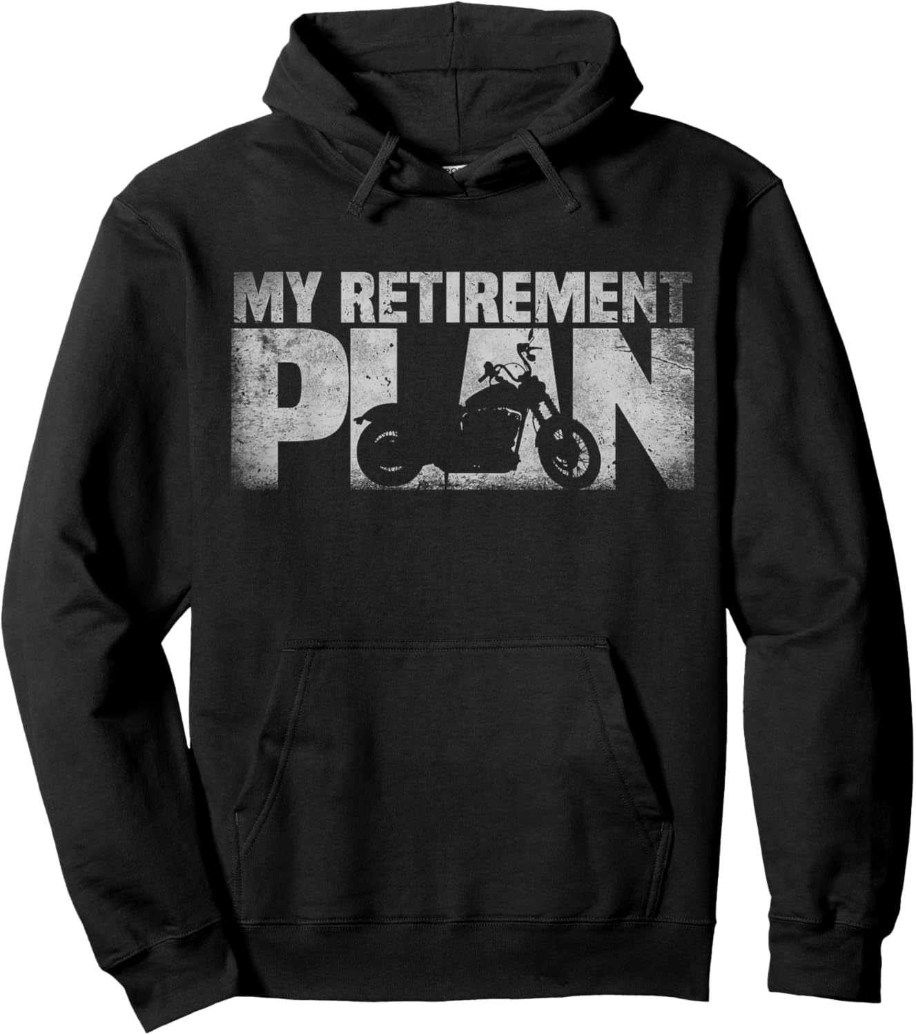 Funny Retired Riding My retirement plan Motorcycle Grandpa Hoodie - Hoodie | Black