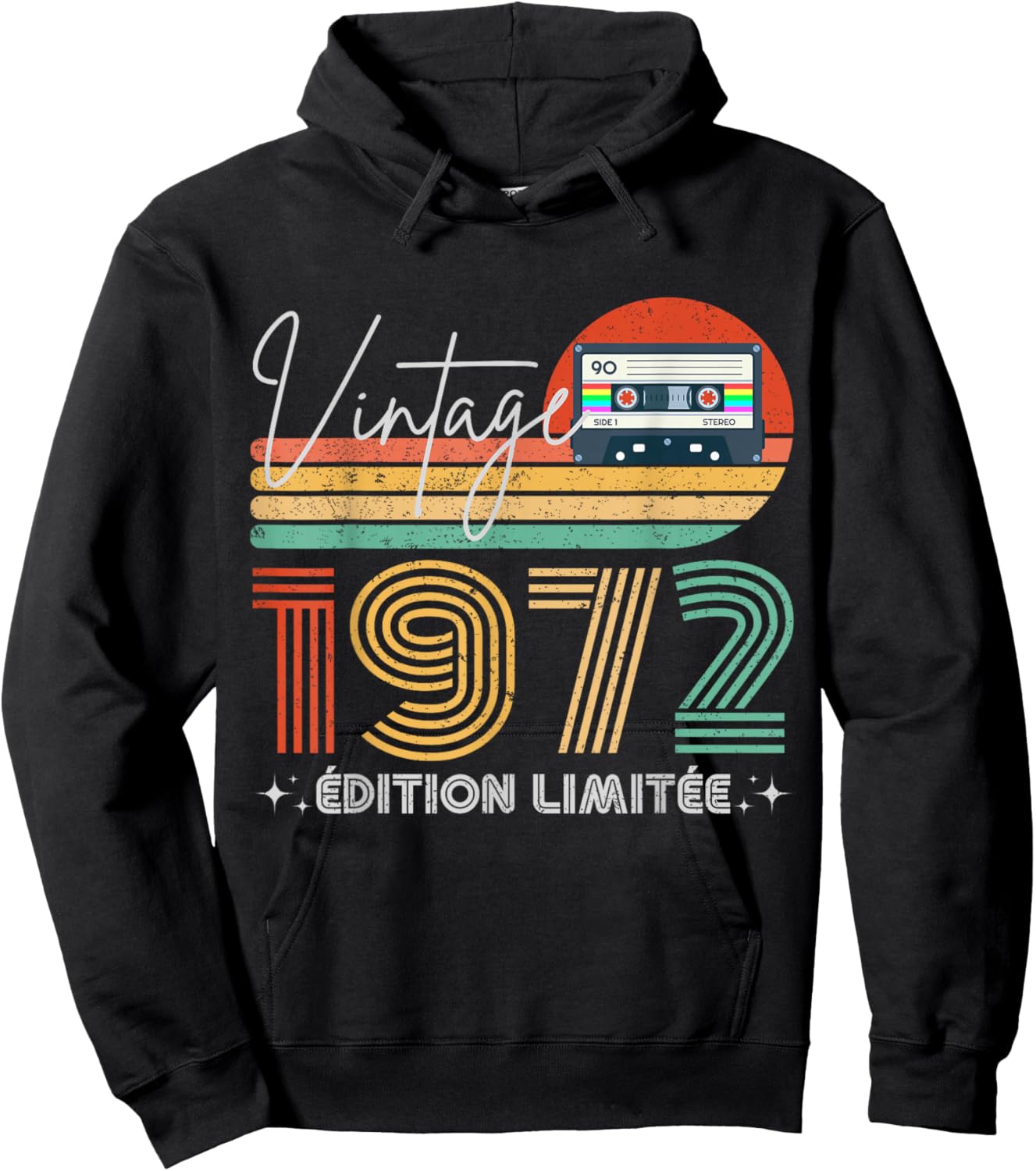 Vintage 1972 Limited Edition Gift Birth Year 1972 , Black, S Hoodie - Hoodie | Black