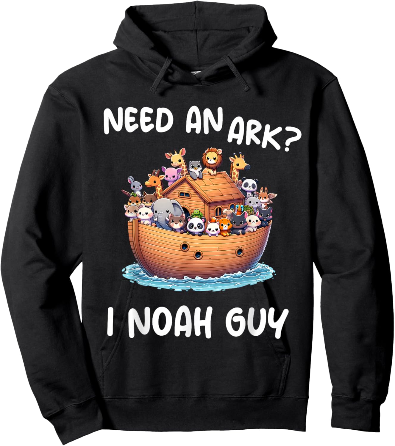 Anime Need An Ark? I Noah Guy Christian Funny Gifts Animal Hoodie - Hoodie | Black
