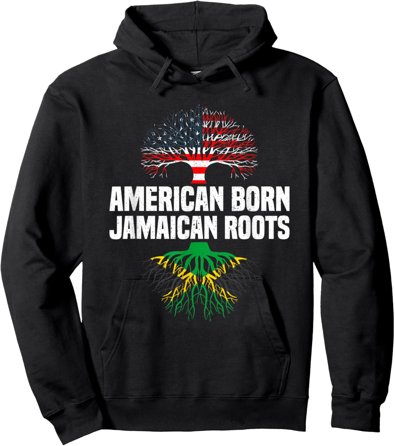USA Jamaica Flag Proud Heritage American Born Jamaican Roots Hoodie - Hoodie | Black