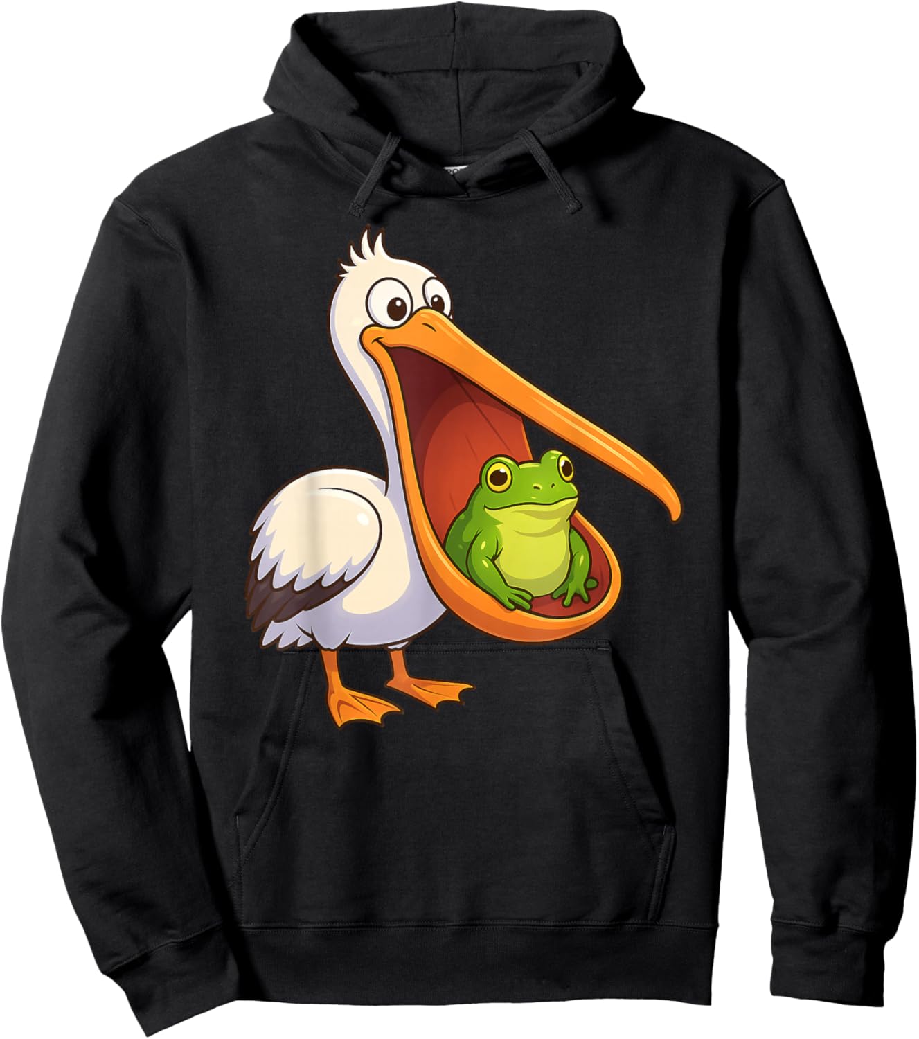 Funny Frog Pelican Animal Lover Boys Girls Kids Hoodie - Hoodie | Black