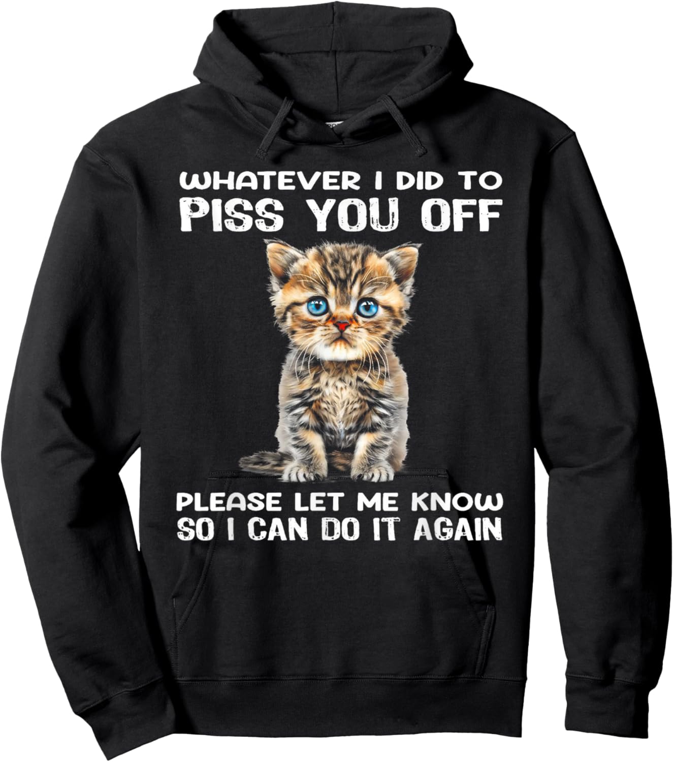 Whatever I Did To Piss You Off Please Let Me Know Cat Women Hoodie - Hoodie | Black