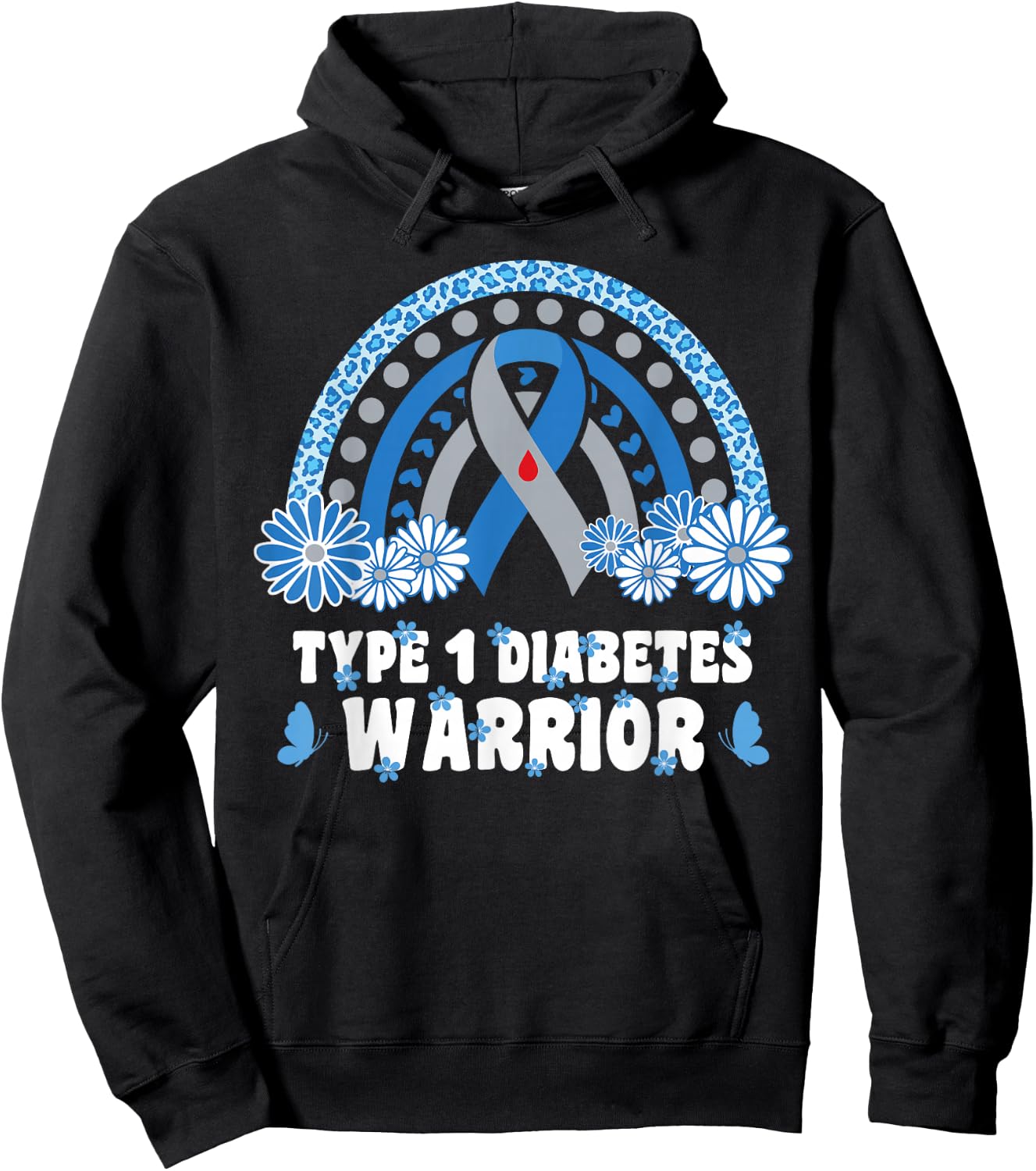 Type 1 Diabetes Warrior Diabetes Awareness T1D Warrior Hoodie - Hoodie | Black
